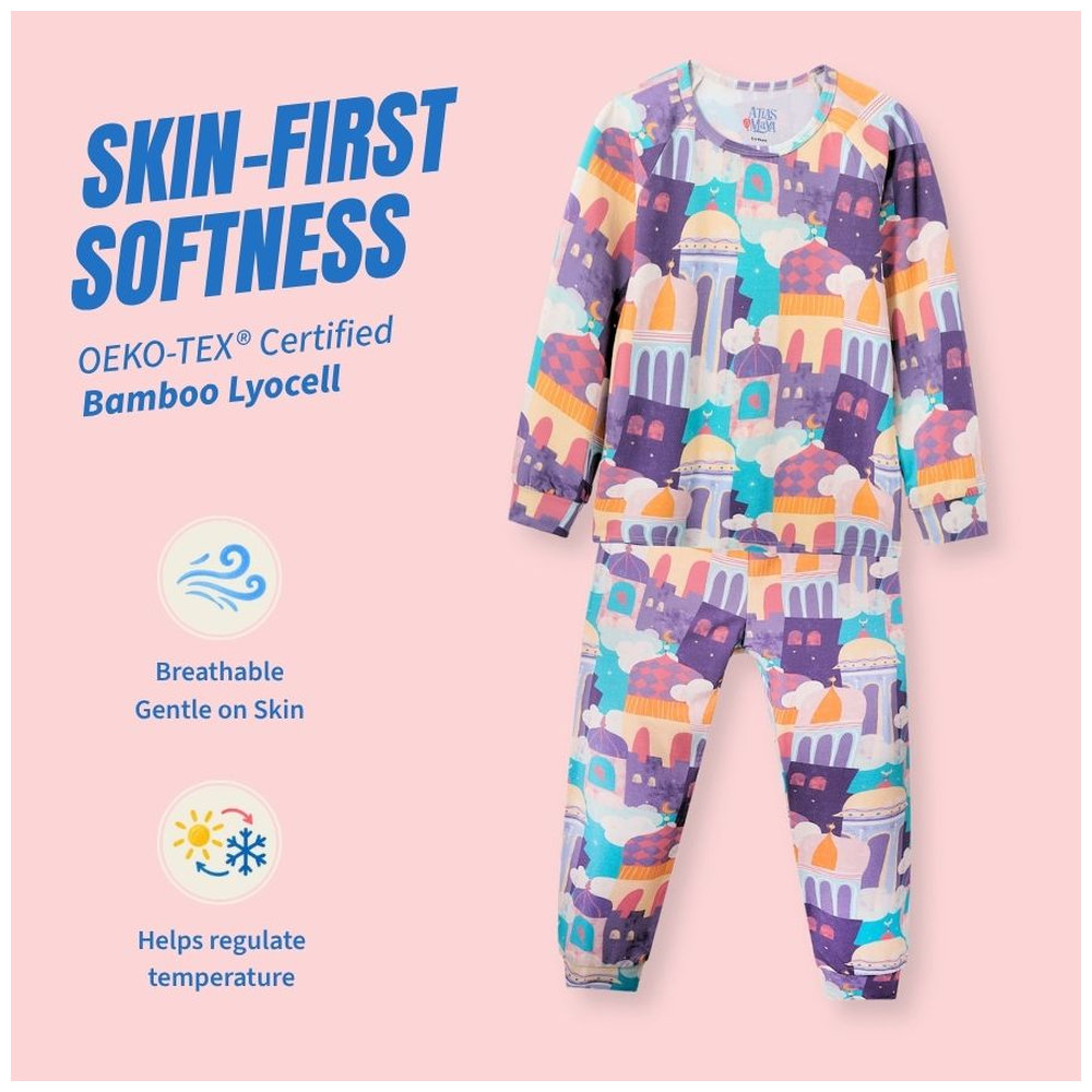 Atlas & Maya Nighty Night Organic Bamboo Pyjama Set Arabian Rooftops - 2 Pcs