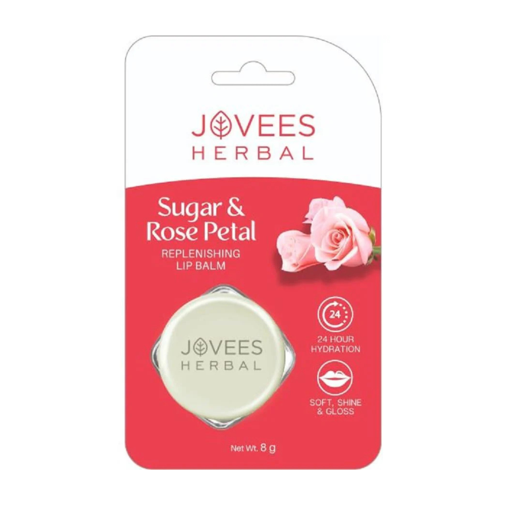 Jovees Herbal - Sugar & Rose Petal Lip Balm - 8 gm