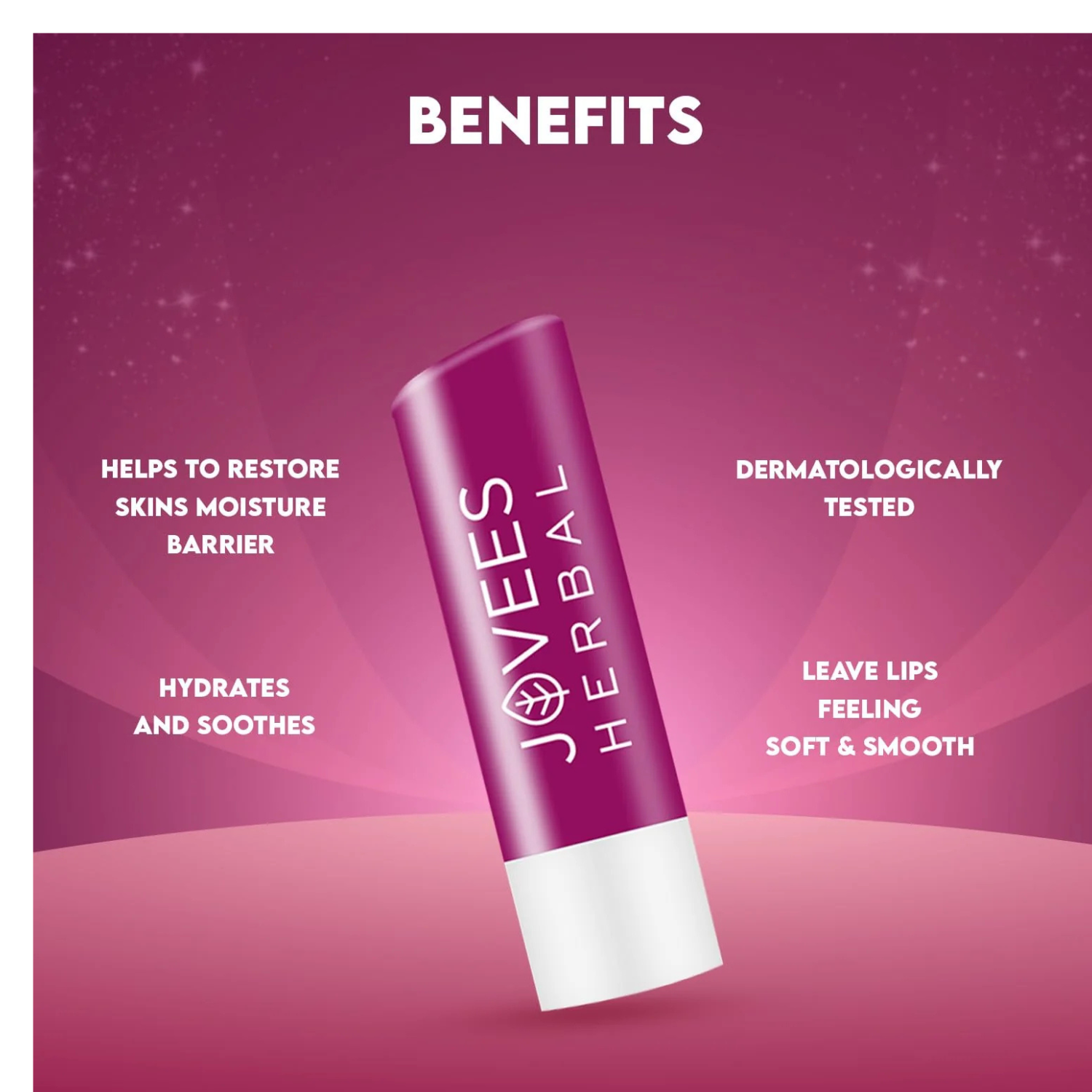 Jovees Herbal - Berry Lip Balm With Hyaluronic Acid - 5 gm