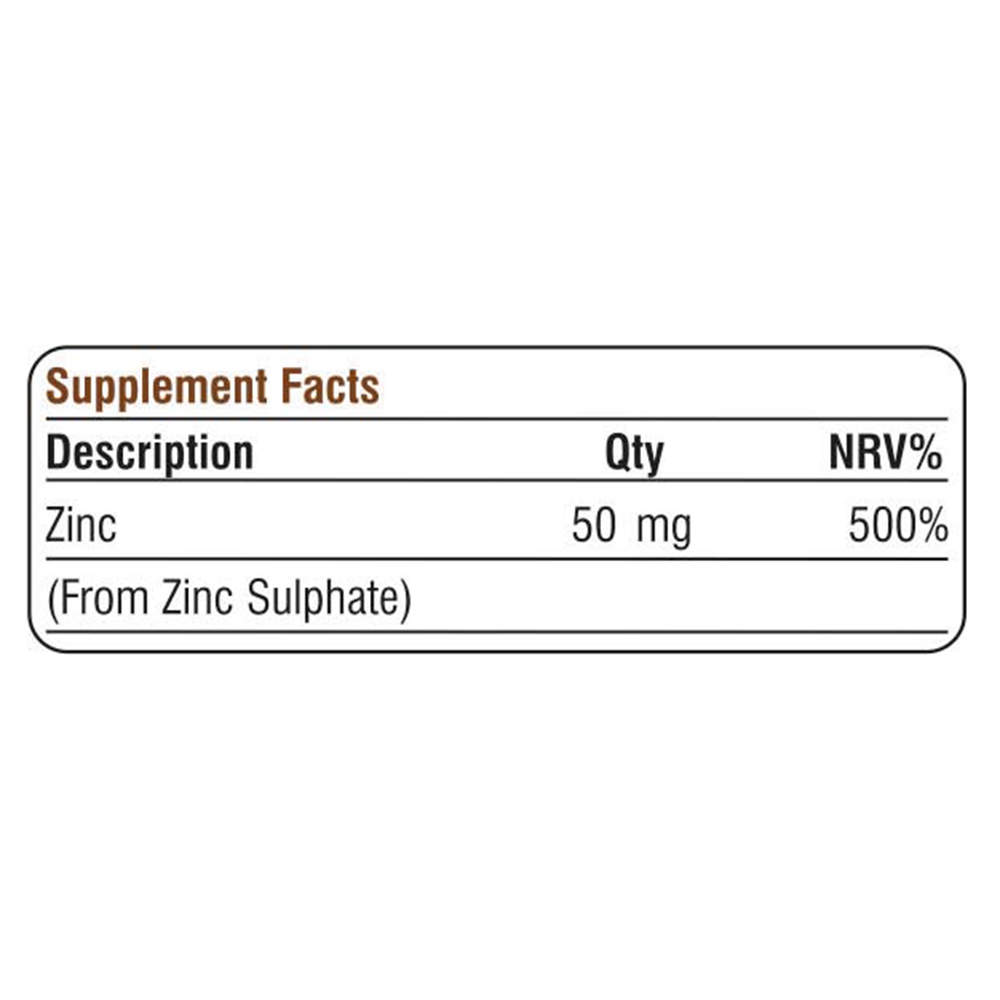 Life On - Zinc-Life 50 mg Tablets - 60 Pcs