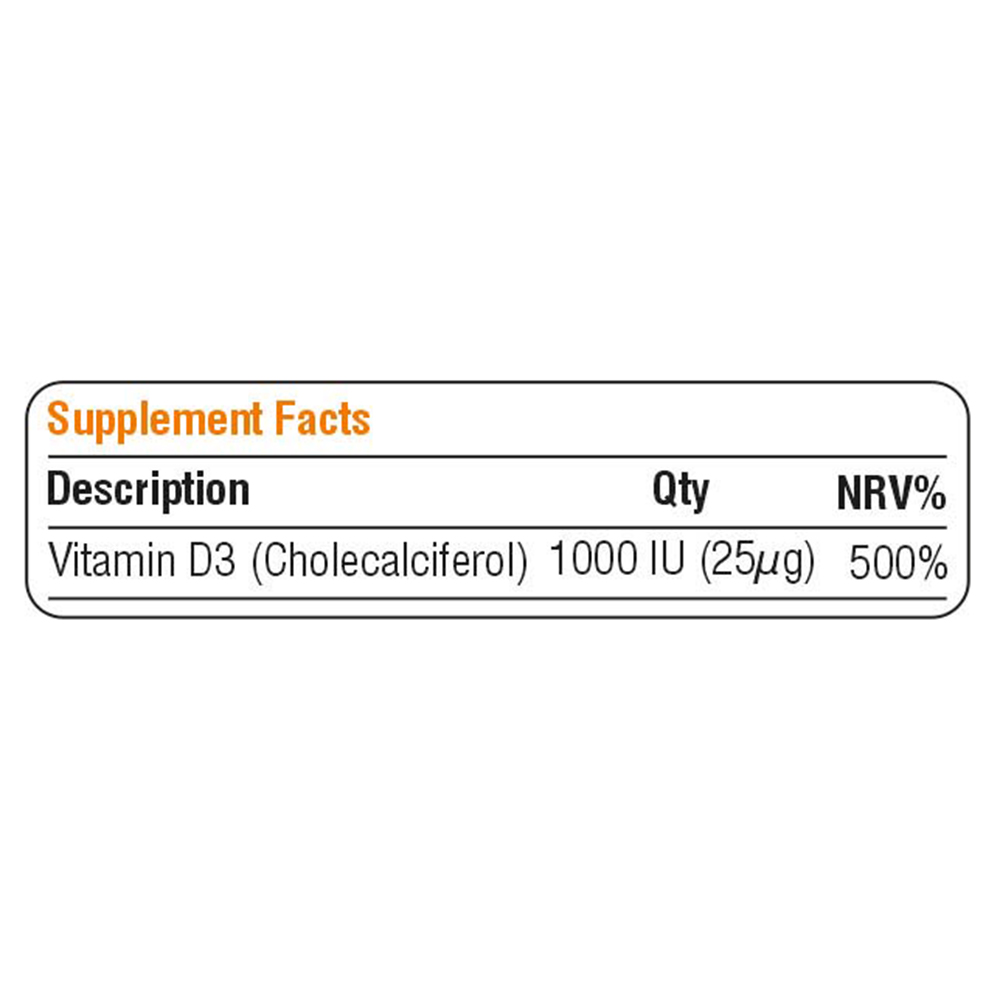 Life On - Energized Vit D3-Life 1000 IU Tablets - 60 Pcs