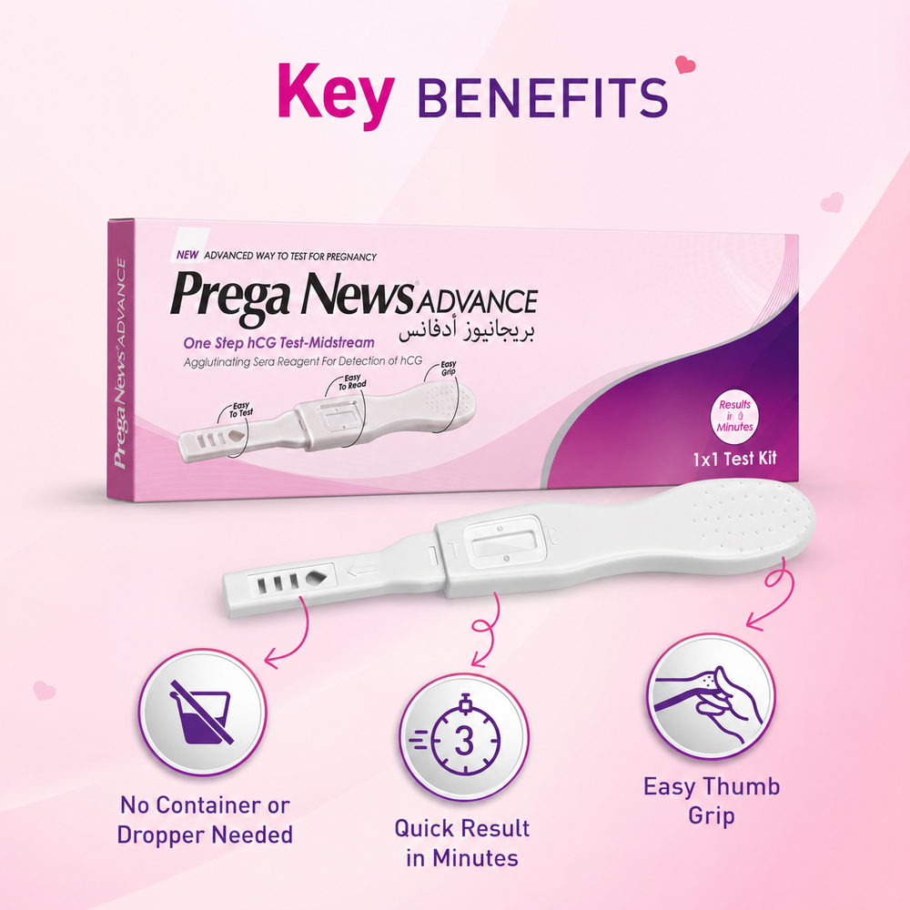 Prega News - Advanced One Step HCG Test - Midstream