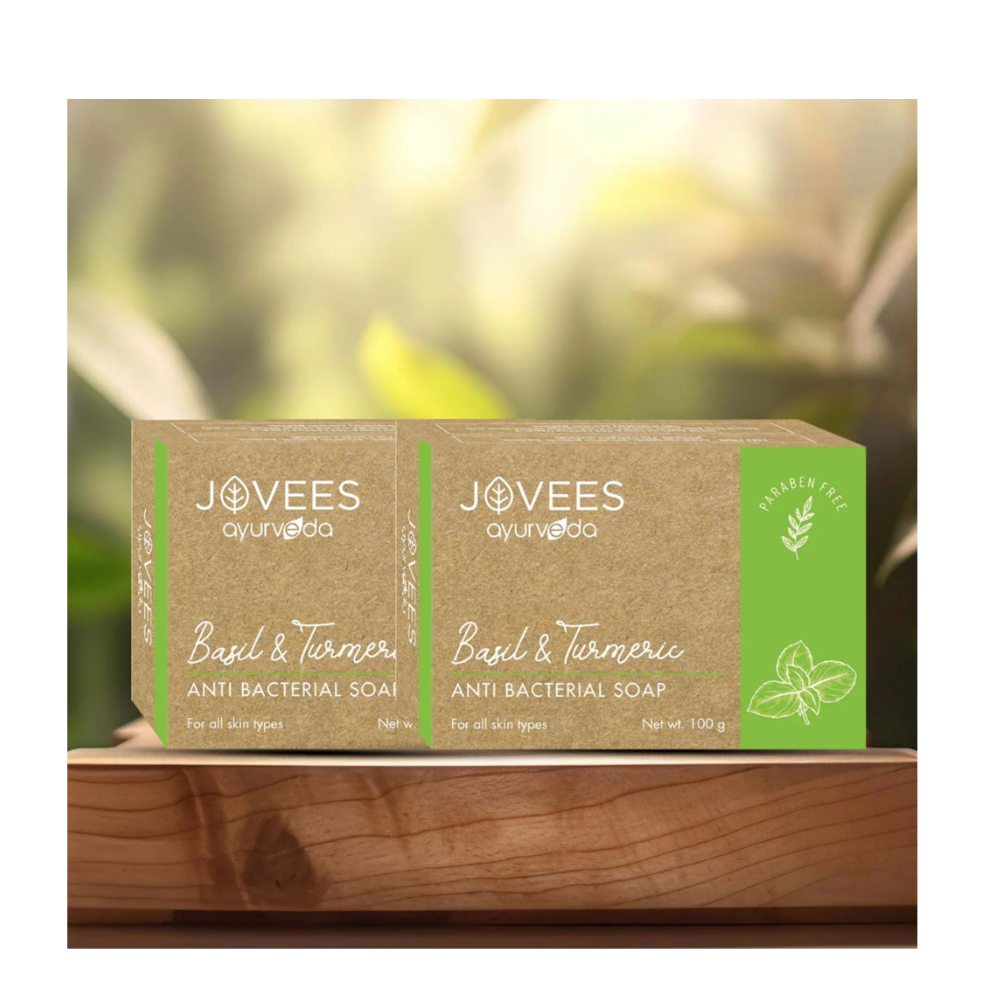 Jovees Herbal - Basil & Turmeric Anti-bacterial Soap - 100 G