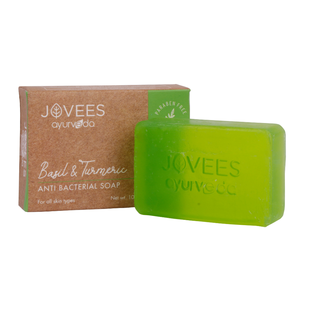 Jovees Herbal - Basil & Turmeric Anti-bacterial Soap - 100 G