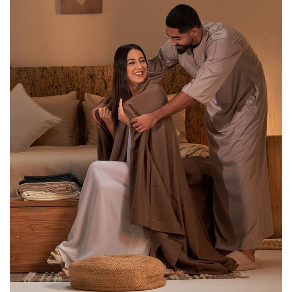 كاسيموبي - بطانية صوف ميرينو ١٠٠٪ - بيضاء