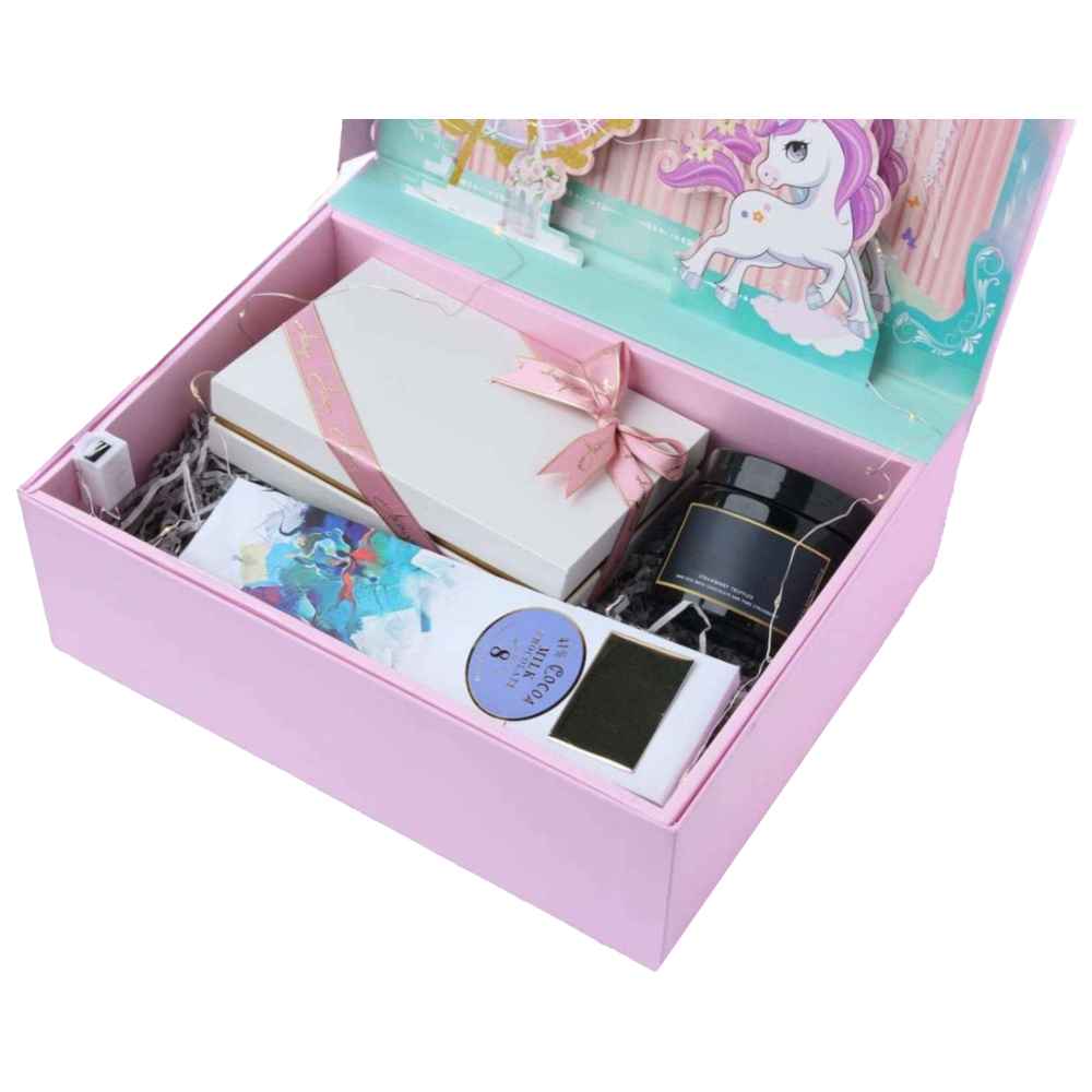 Kiam - Pink Unicorn Light Up Hamper - 11 Pcs