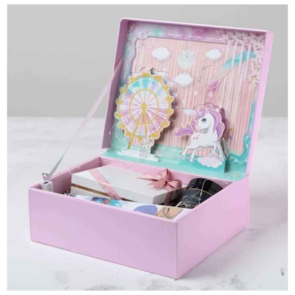 Kiam - Pink Unicorn Light Up Hamper - 11 Pcs