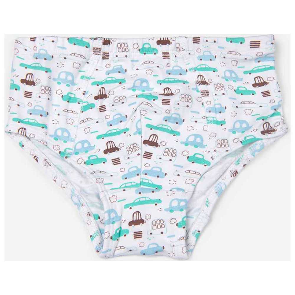 Keebee Boy's Vehicle Print Soft & Comfortable Briefs - Pack of 4