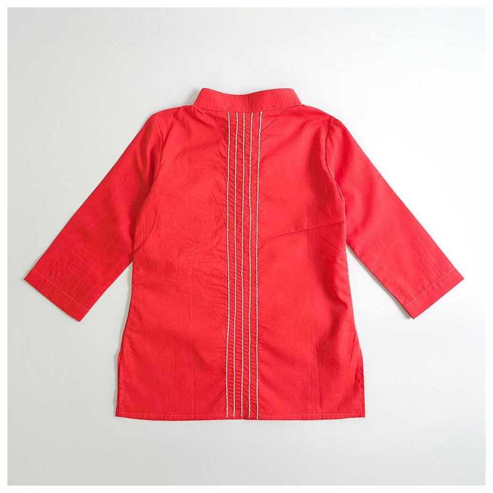 Keebee Organic Cotton Tiger Embroidered Kurta & Patiala Pants - 2 Pcs