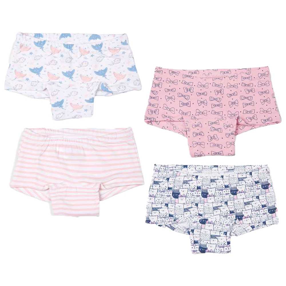 Keebee Girl's Soft & Comfortable Briefs - Pack of 4