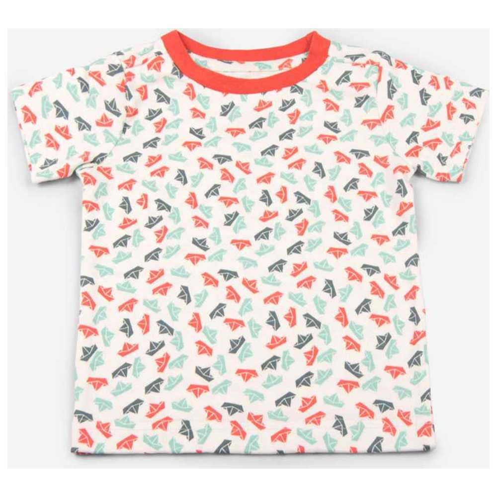 Keebee Organic Cotton Paper Boats Print Pyjama Set - 2 Pcs