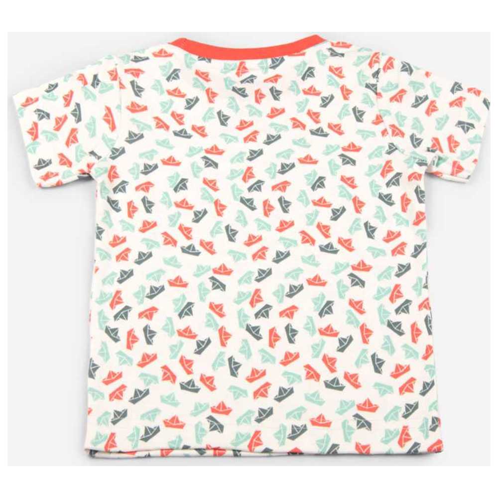 Keebee Organic Cotton Paper Boats Print Pyjama Set - 2 Pcs