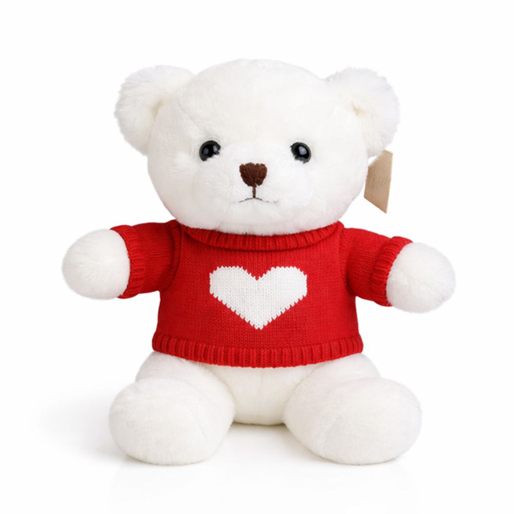 Share the Love - Sweetheart Teddy Bear With Red Heart Sweater - 25 cm