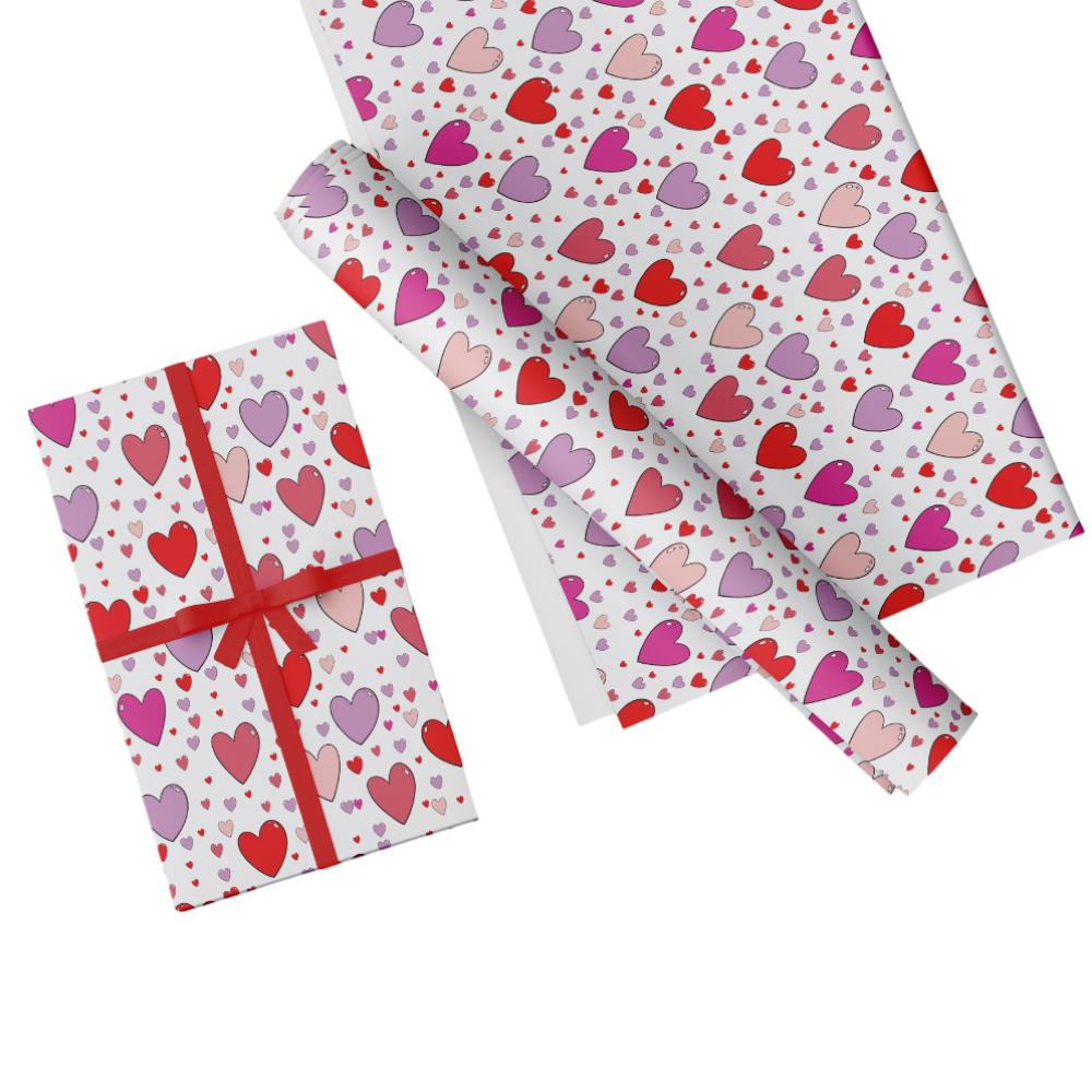 Share The Love - Gift Wrapping Paper Pack - Hearts - 038