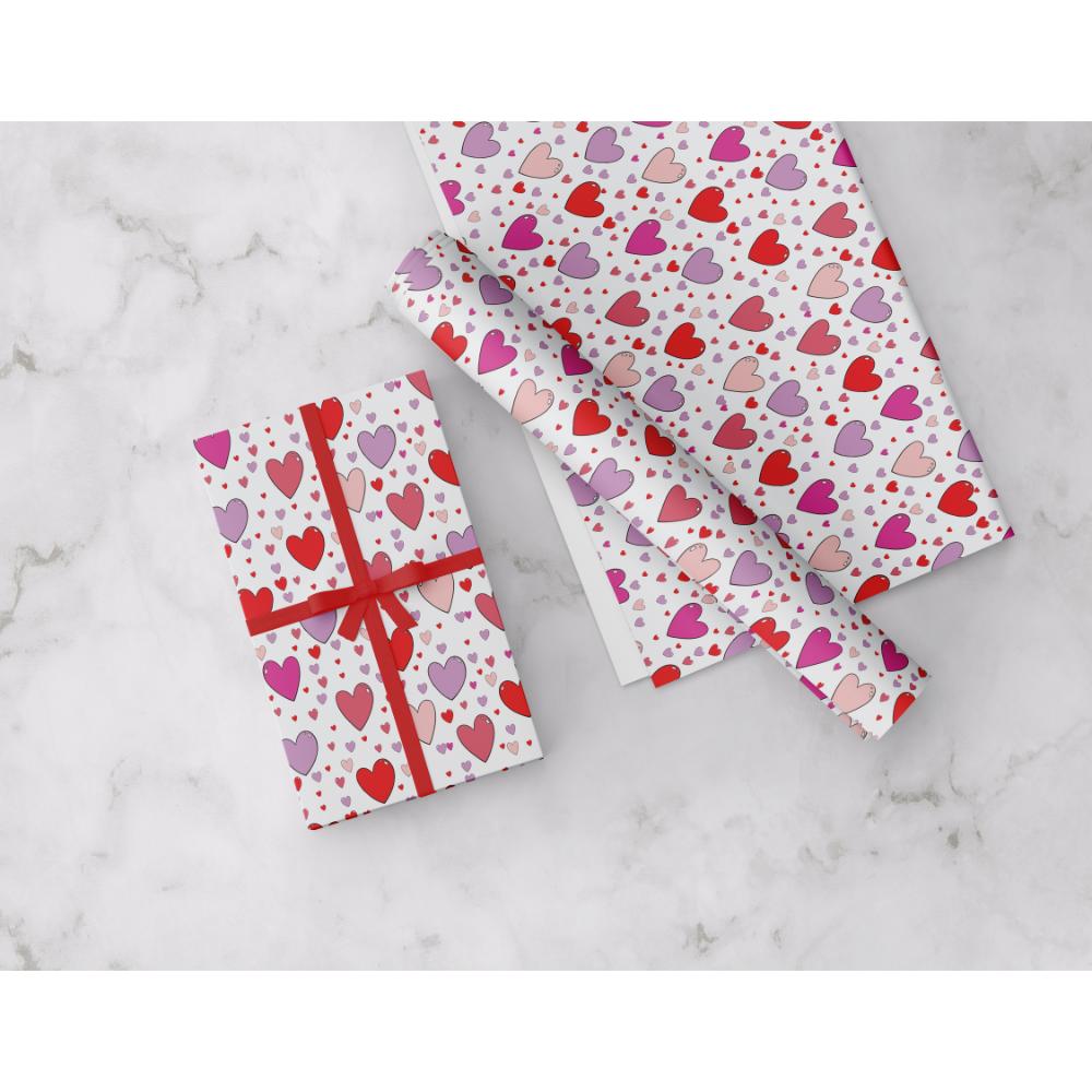Share The Love - Gift Wrapping Paper Pack - Hearts - 038