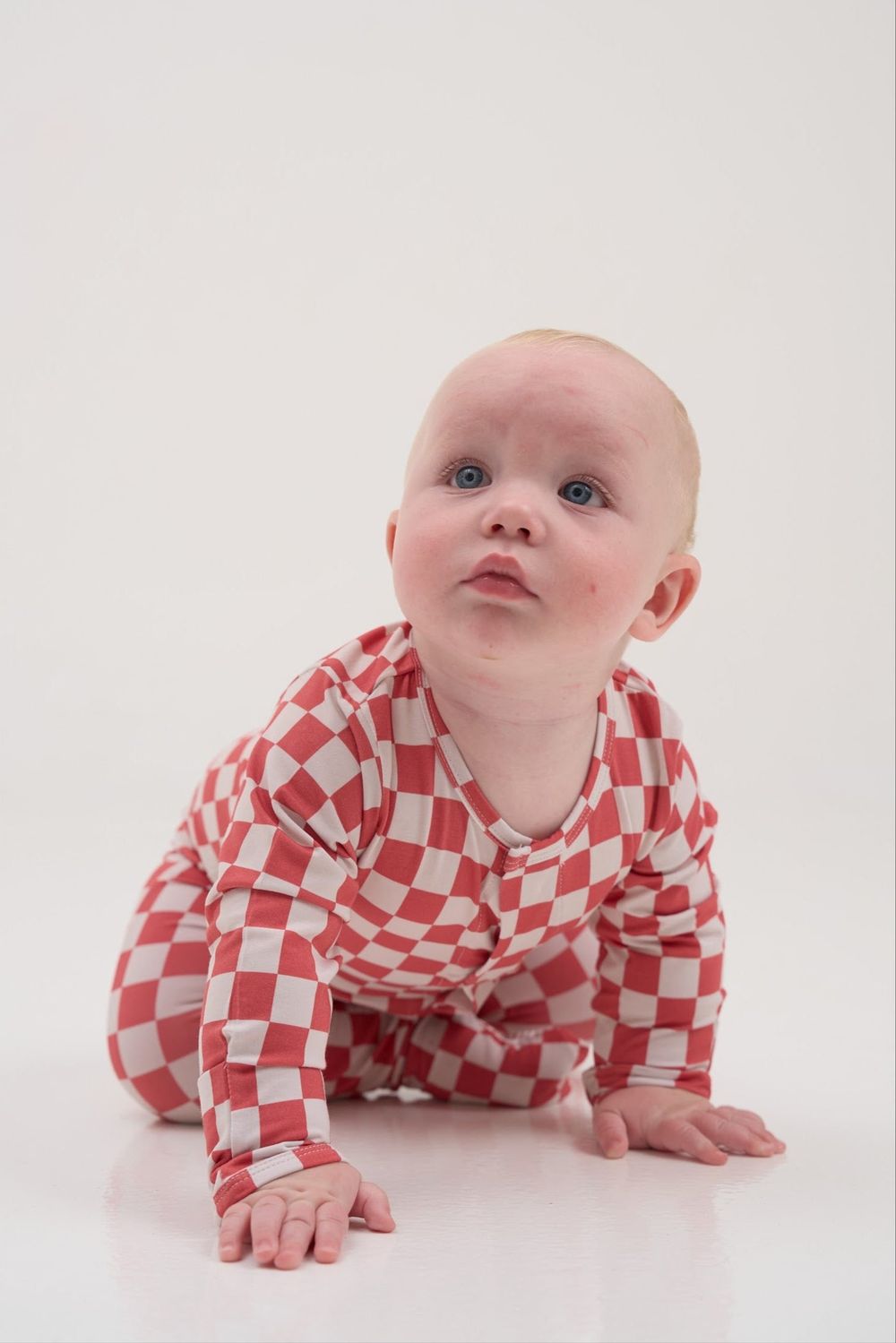 Bumbabae Checker Magnetic Sleepsuit - Red