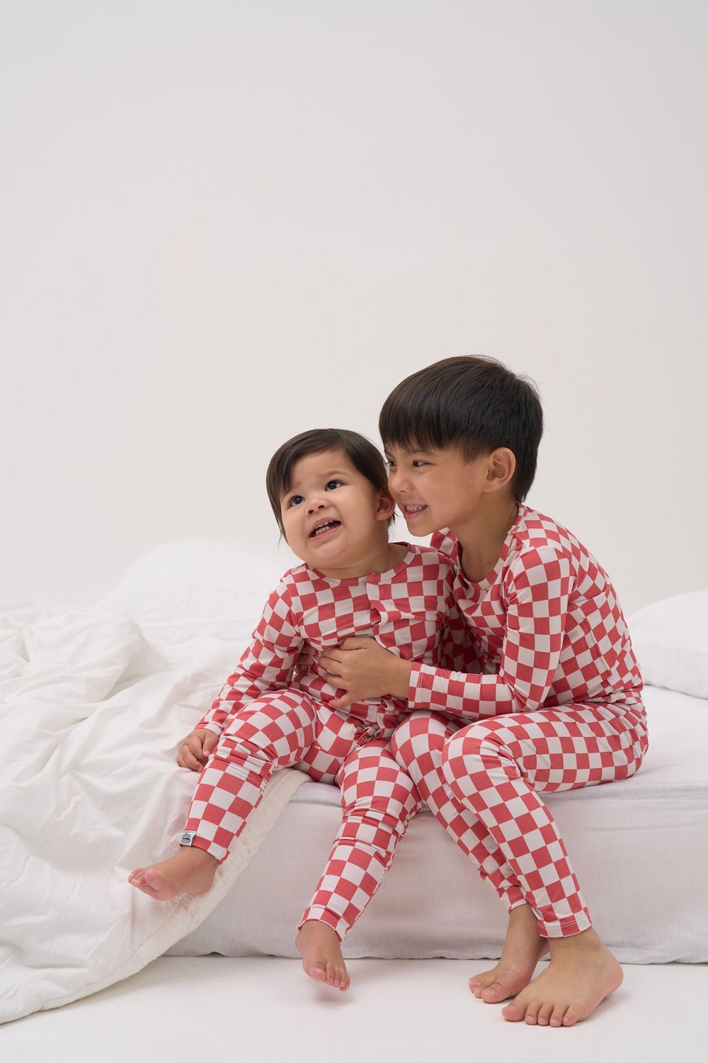Bumbabae Checker Pajama Set - Red - 2 Pcs