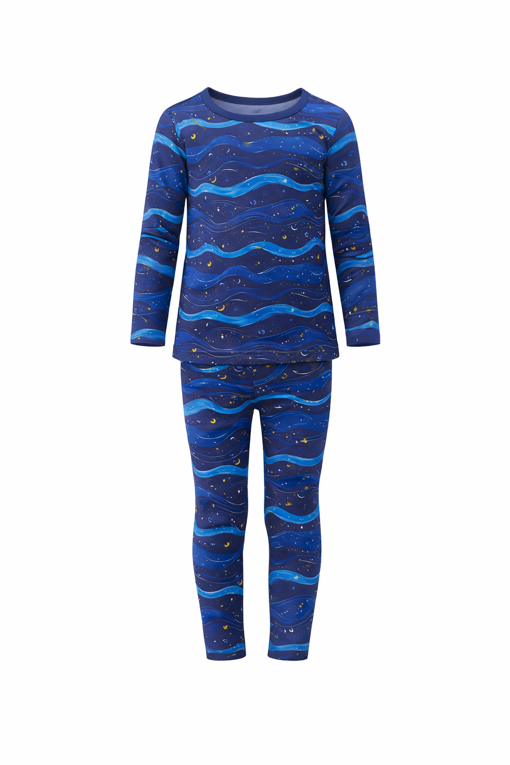 Bumbabae Midnight Waves Pajama Set - Blue - 2 Pcs
