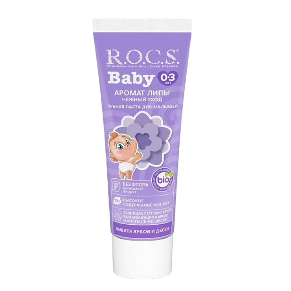 ‏Rocs - Baby Mild Care Toothpaste - Lime-Blossom - 45 gm