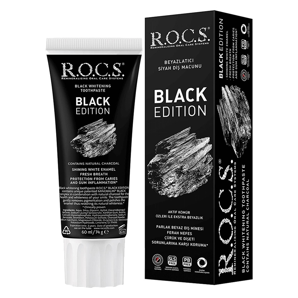 Rocs - Black Edition Whitening Toothpaste - 74 gm