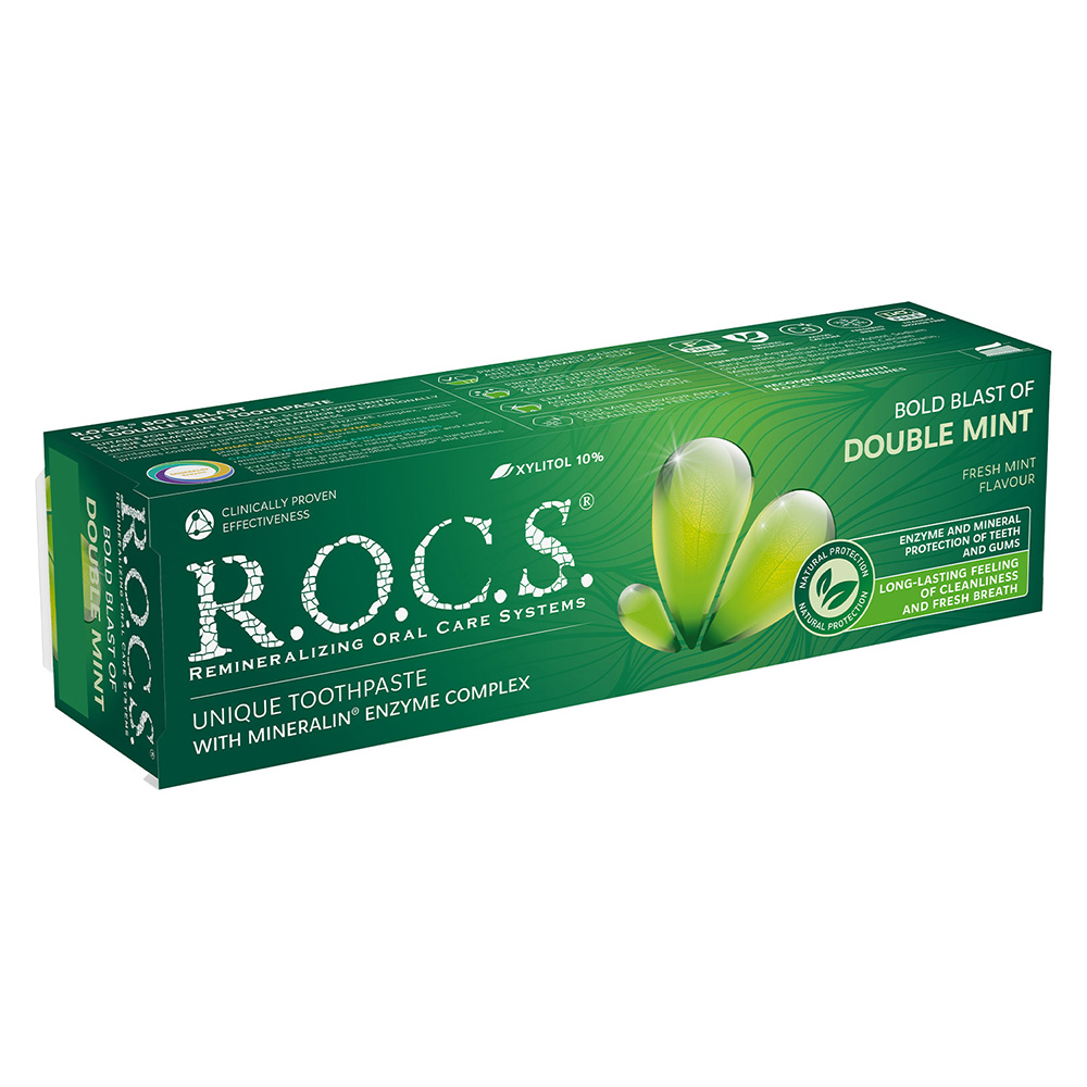 Rocs - Bold Blast Of Double Mint Toothpaste - 74 gm