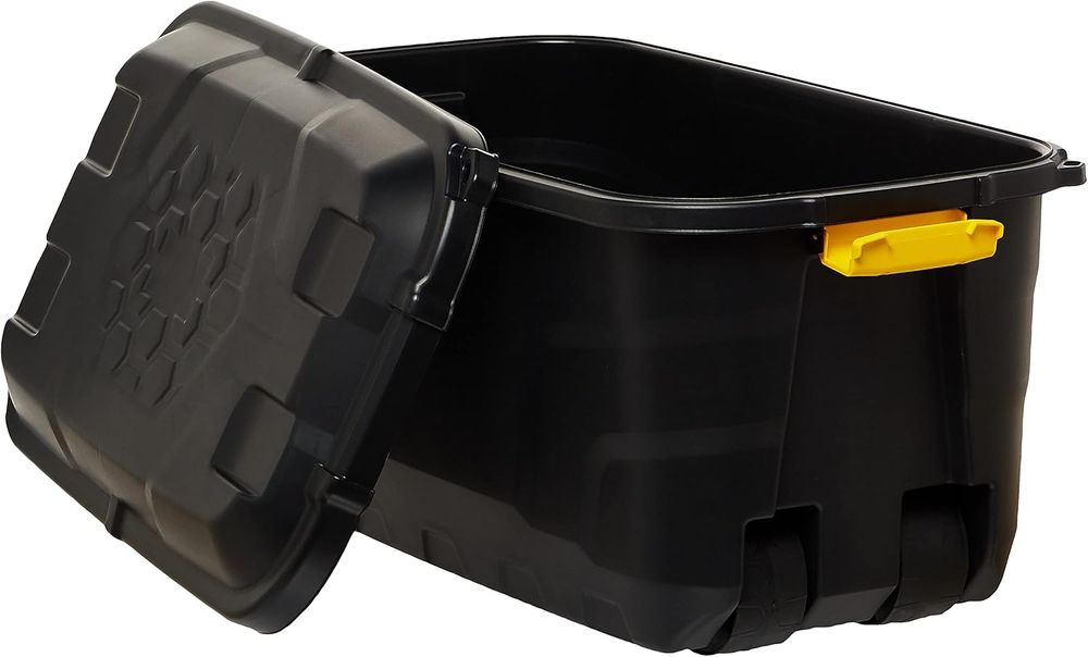 Strata - Heavy Duty Indoor & Outdoor Storage Box - Black - Pack Of 2 - 75L