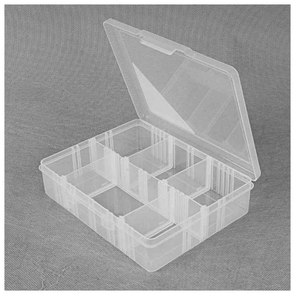 Tactix - 6 Compartment Organizer Storage Box - Clear