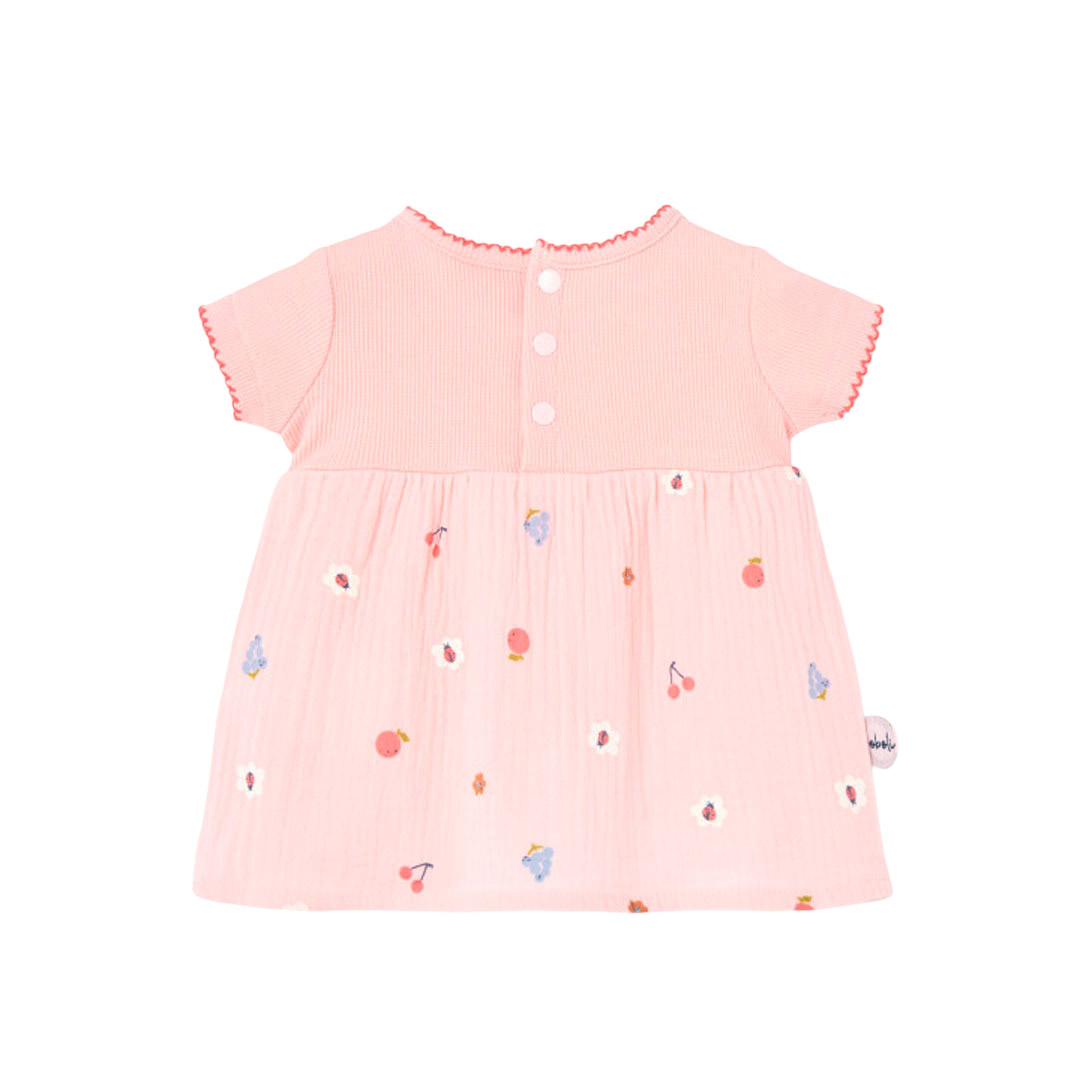 Boboli Baby Girl's Floral Printed Knitted Dress with Bloomers - Pink - 2 Pcs