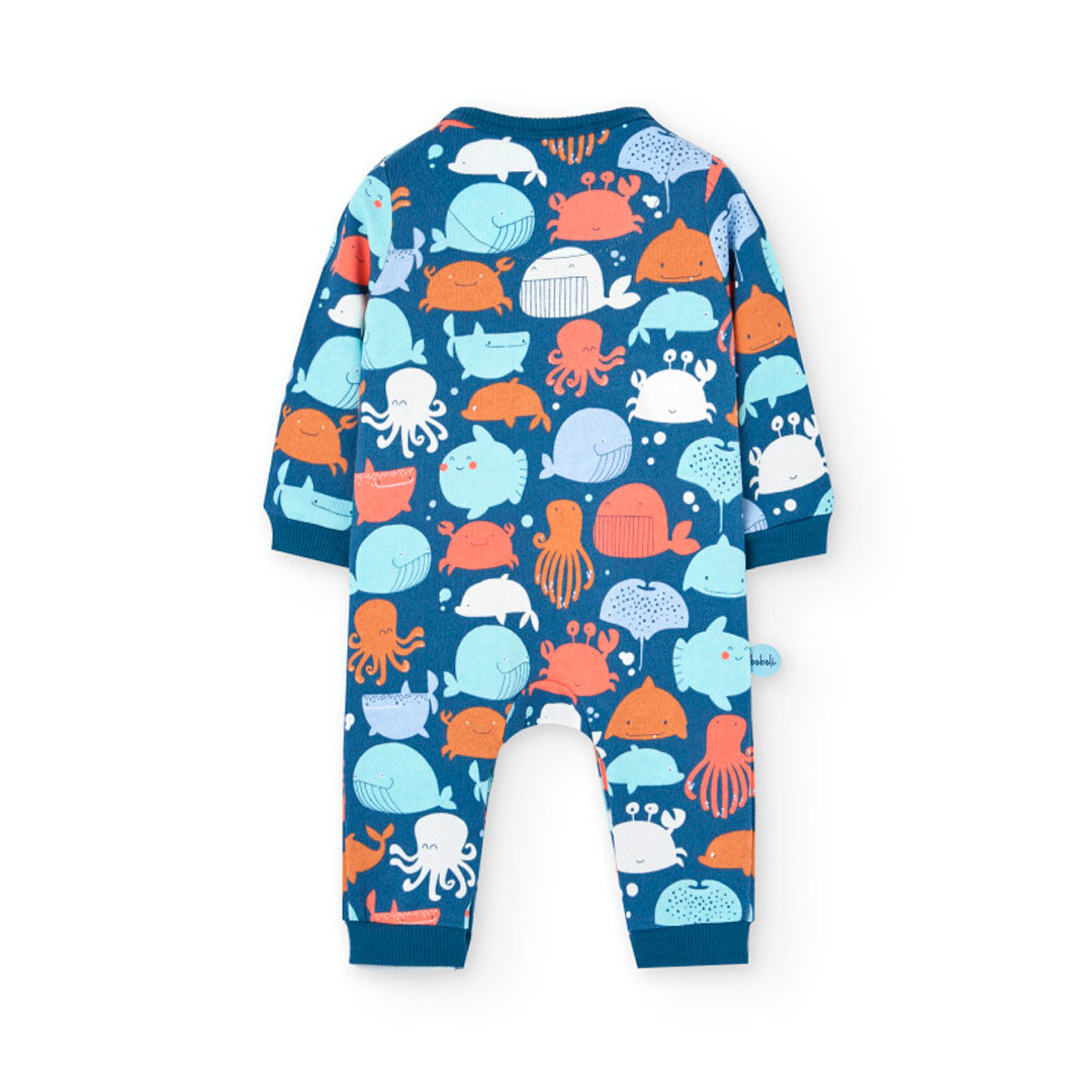 Boboli Baby Boy's Printed Knitted Romper - Blue