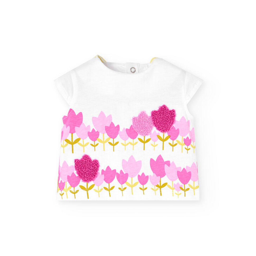 Boboli Baby Girl's Floral Knitted Top & Shorts - White - 2 Pcs