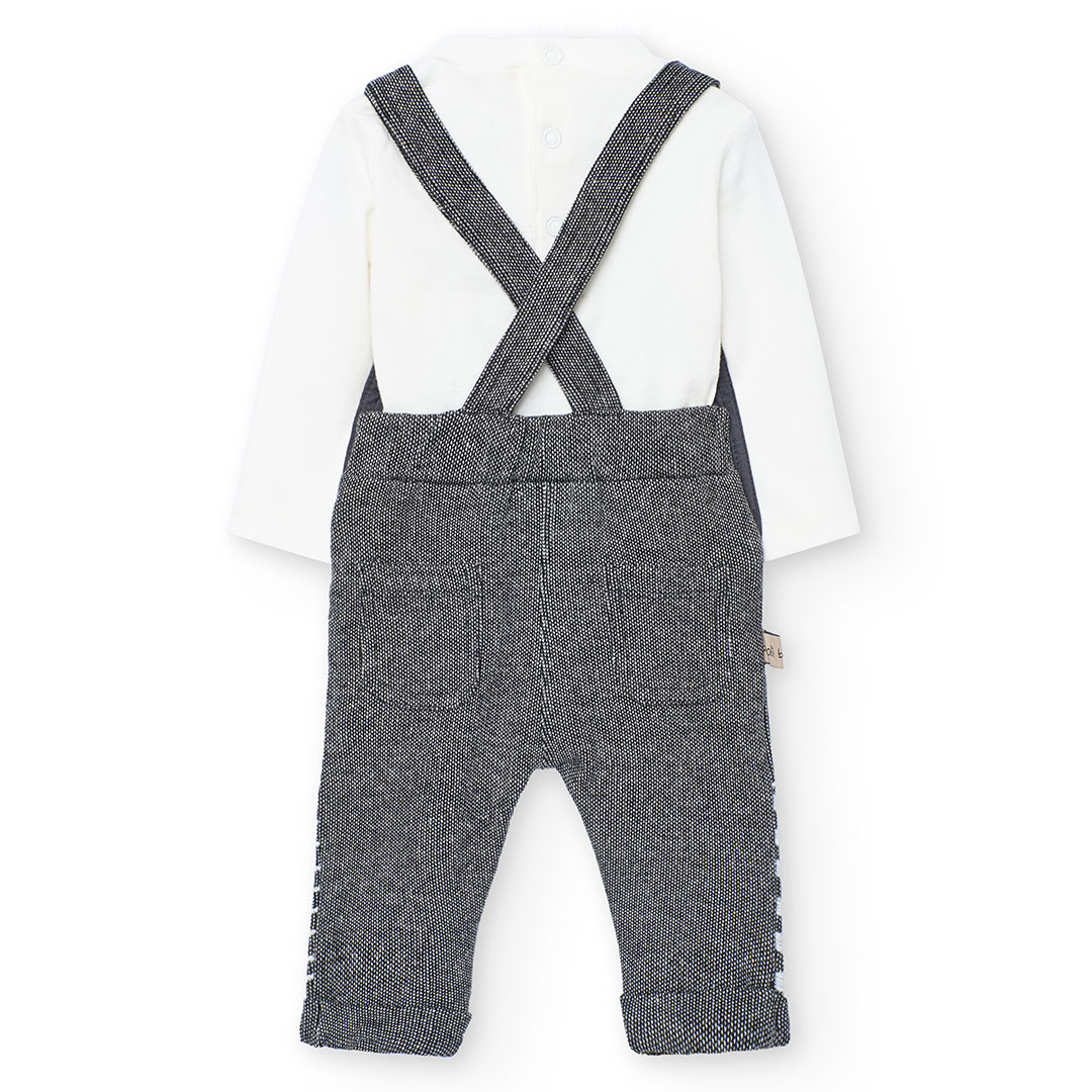 Boboli Set Baby Girl's Knitted T-Shirt & Printed Romper - Grey - 2 Pcs