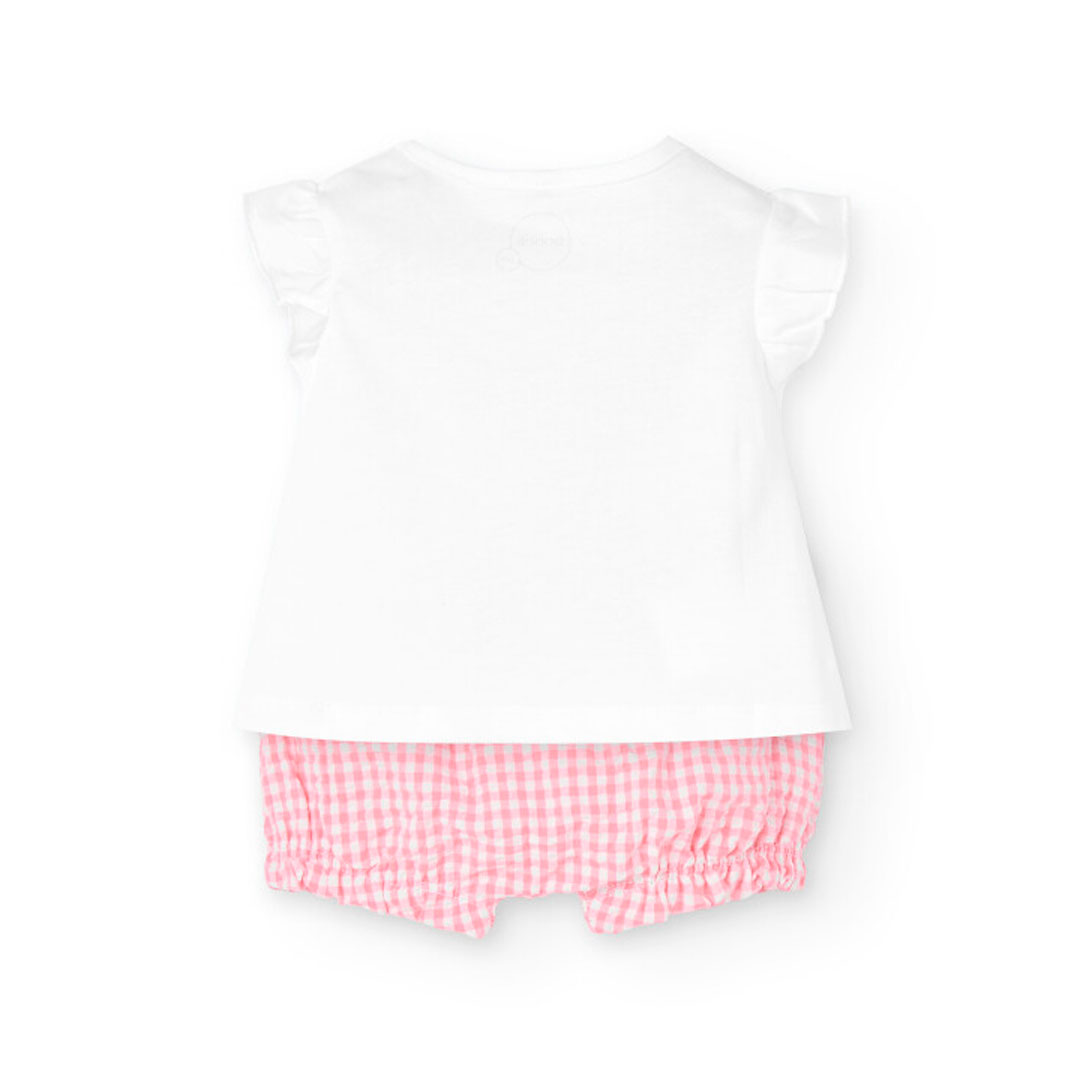 Boboli Baby Girl's Fruit Printed Knitted Top with Shorts - White - 2 Pcs