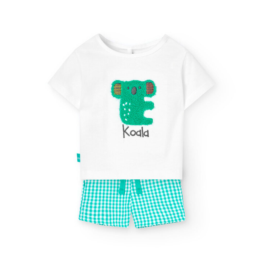 Boboli Baby Boy's Koala Printed T-Shirt & Shorts - White - 2 Pcs