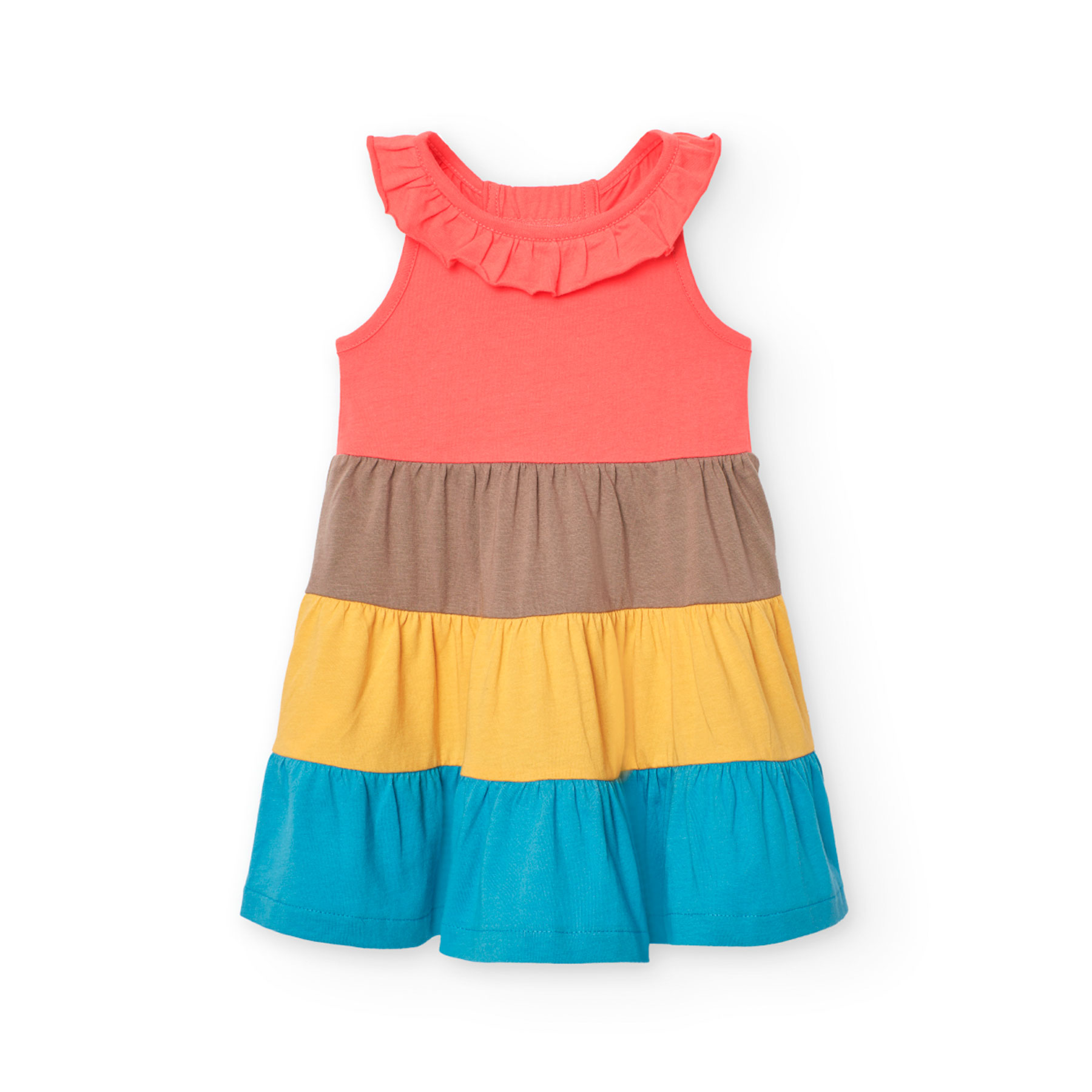Boboli Girl's Knitted Dress with Ruffles - Red