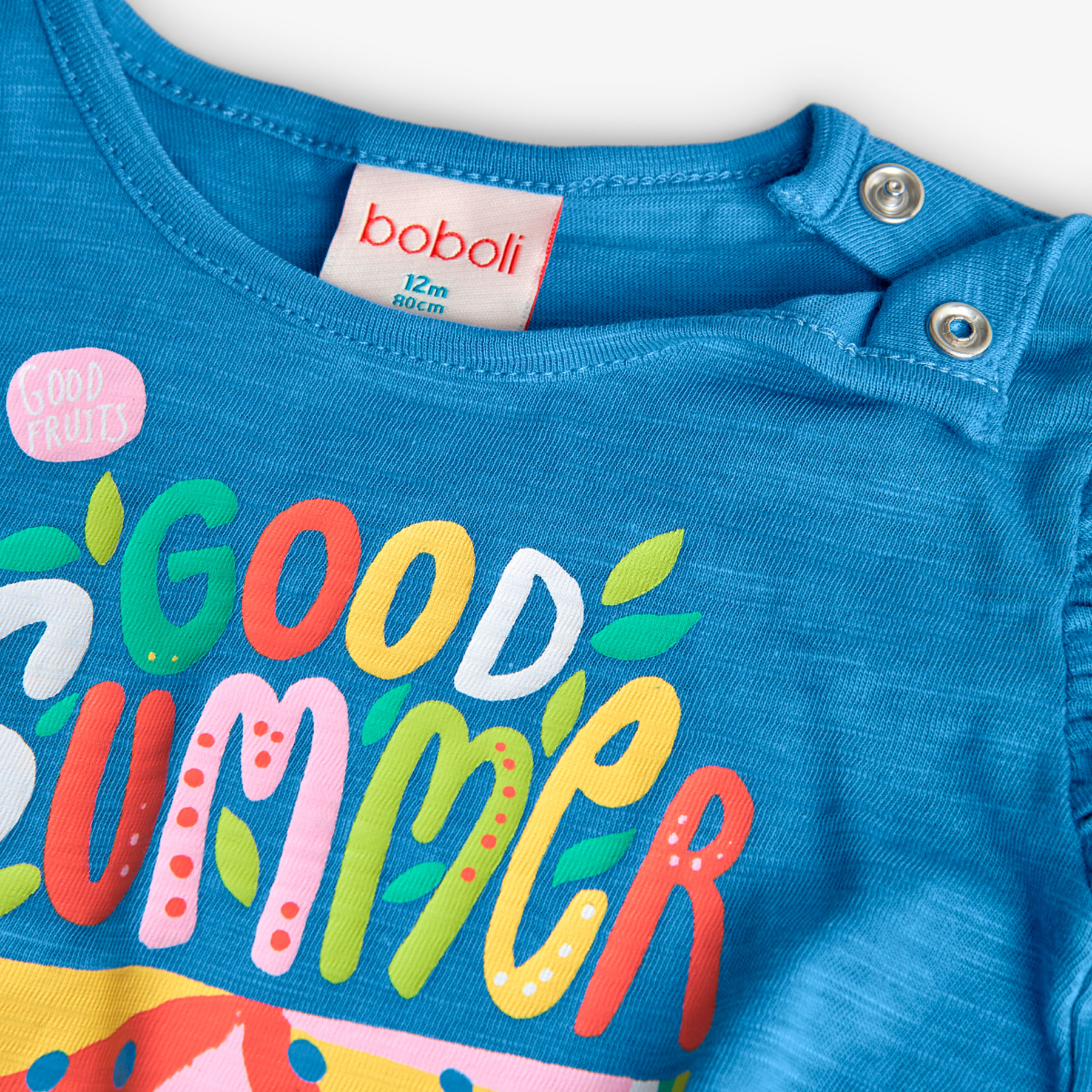 Boboli Girl's Good Summer Printed Knitted T-Shirt - Blue