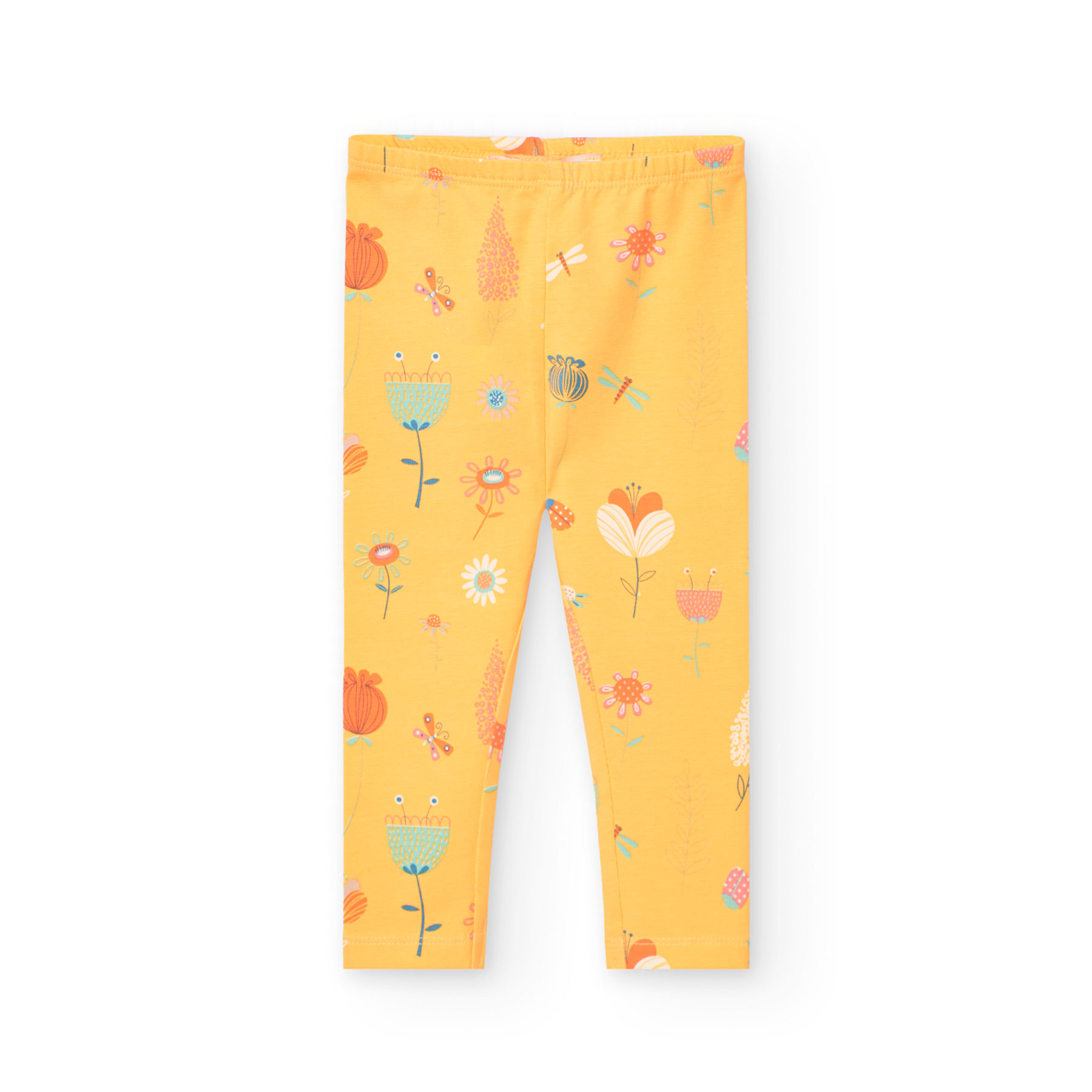 Boboli Girl's Printed Knitted Leggings - Yellow