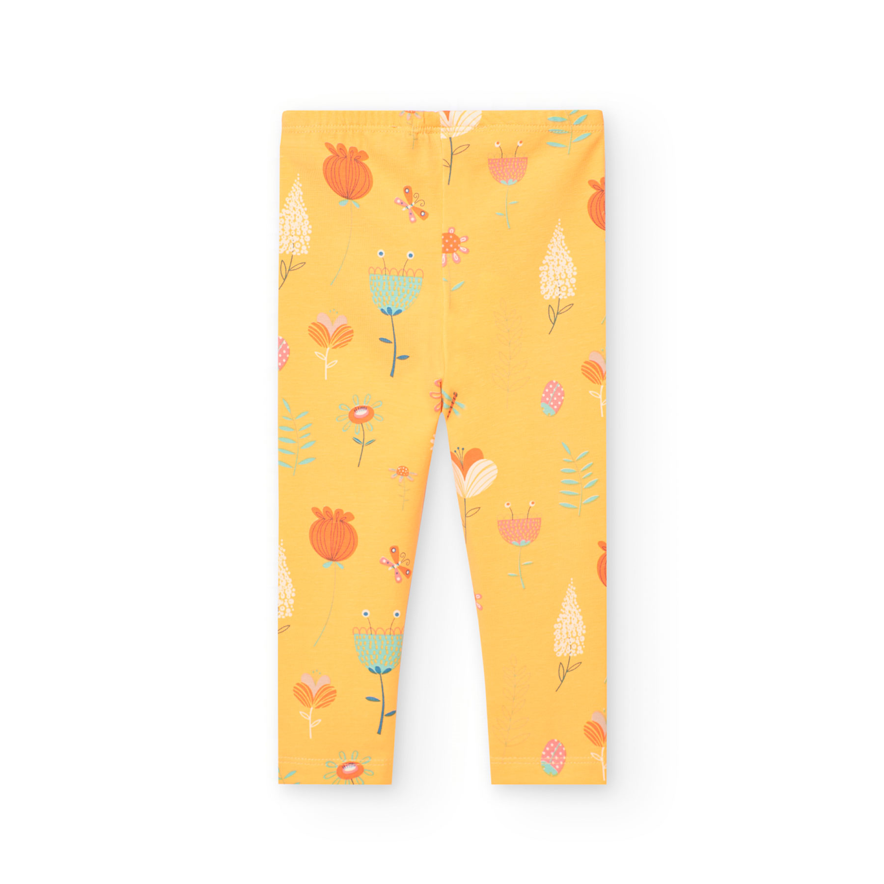 Boboli Girl's Printed Knitted Leggings - Yellow