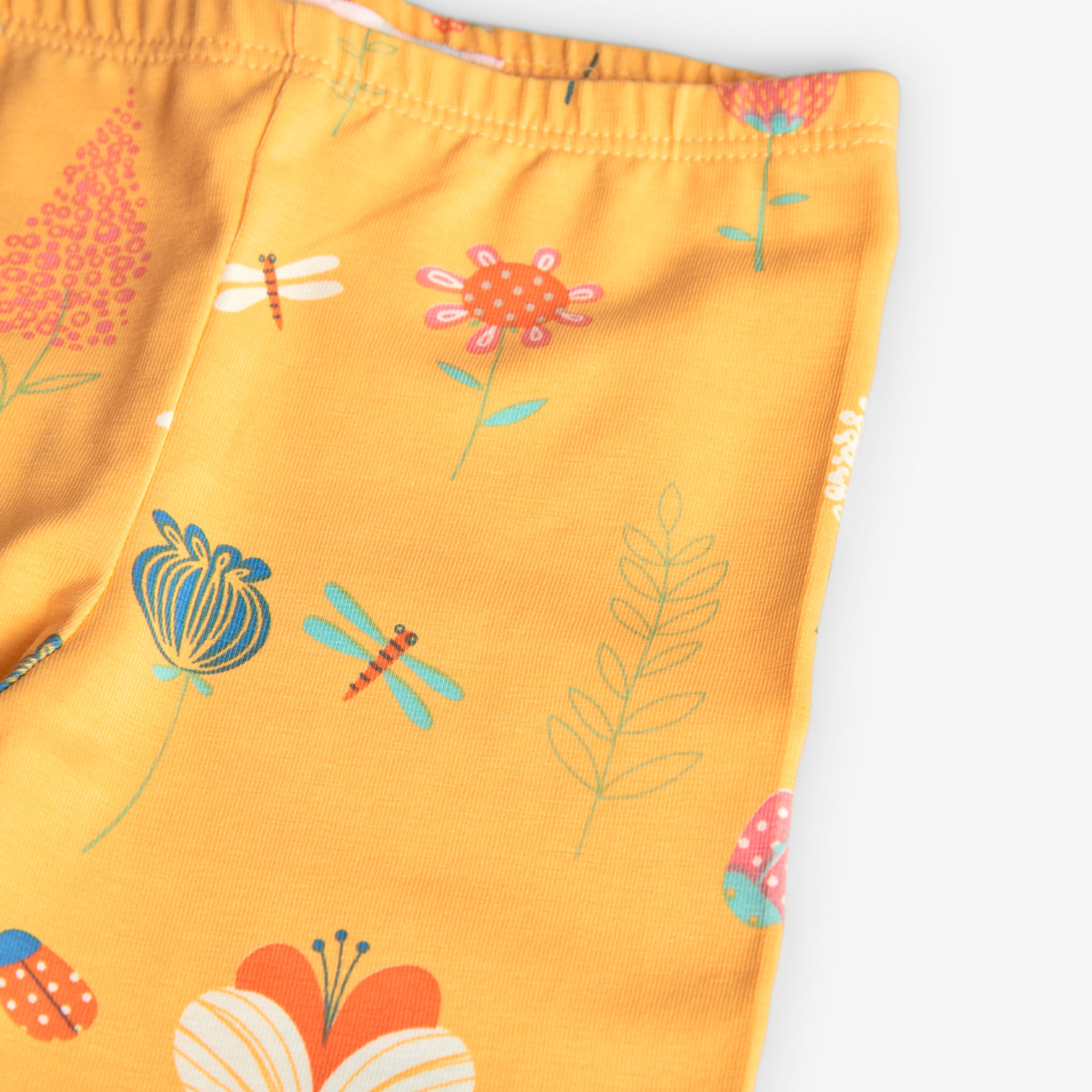 Boboli Girl's Printed Knitted Leggings - Yellow