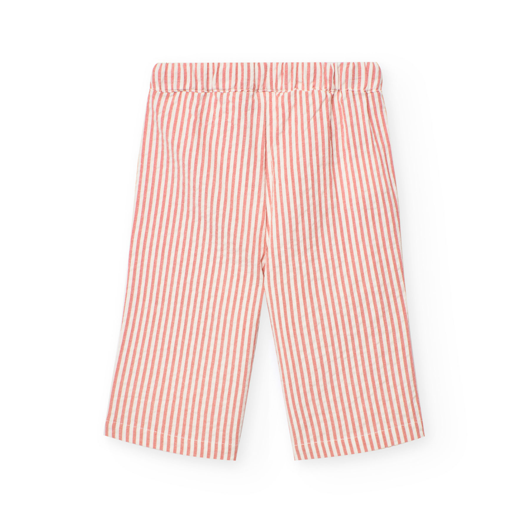 Boboli Girl's Striped Poplin Trousers - Orange/White