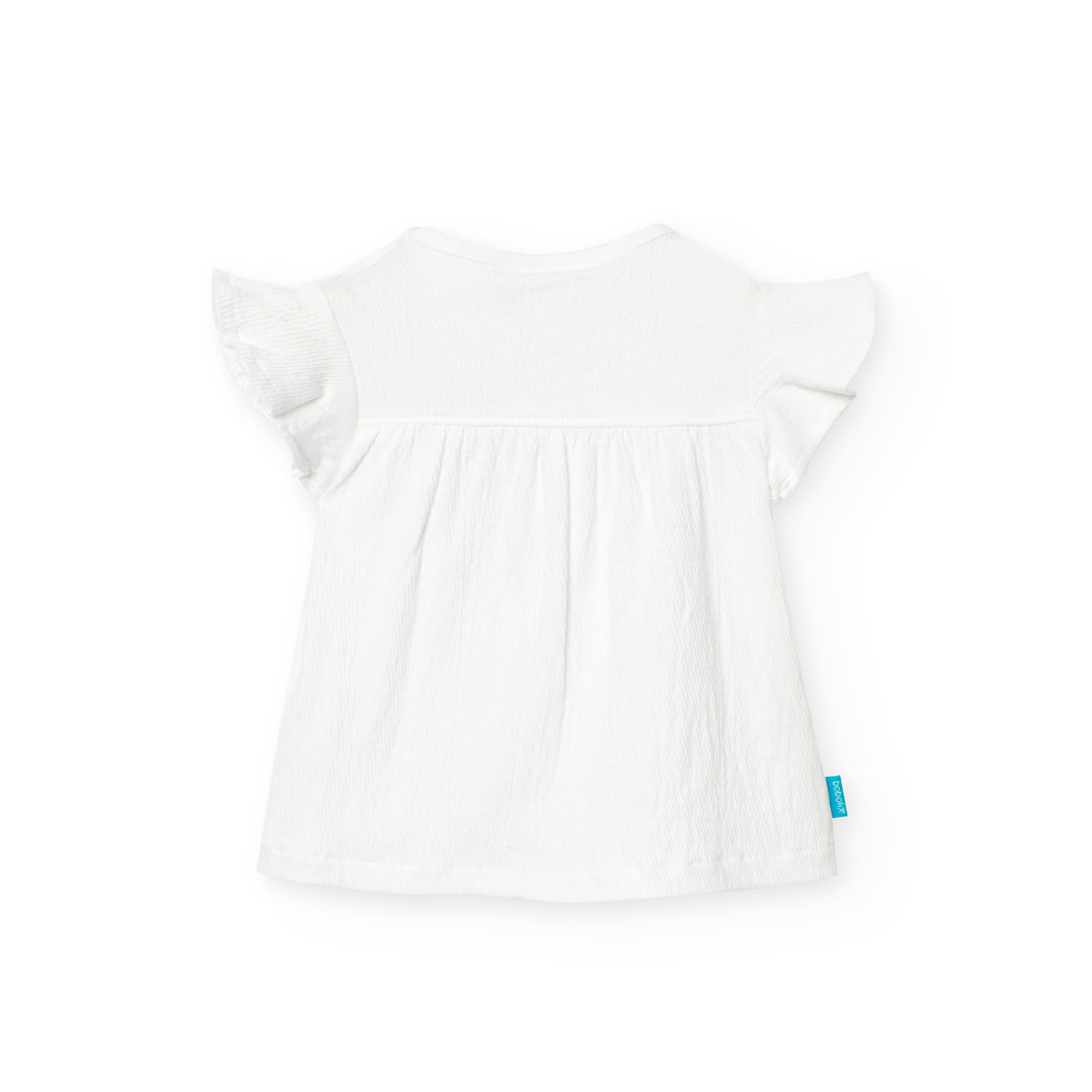 Boboli Girl's Knitted Top with Embroidered Flower Design - White