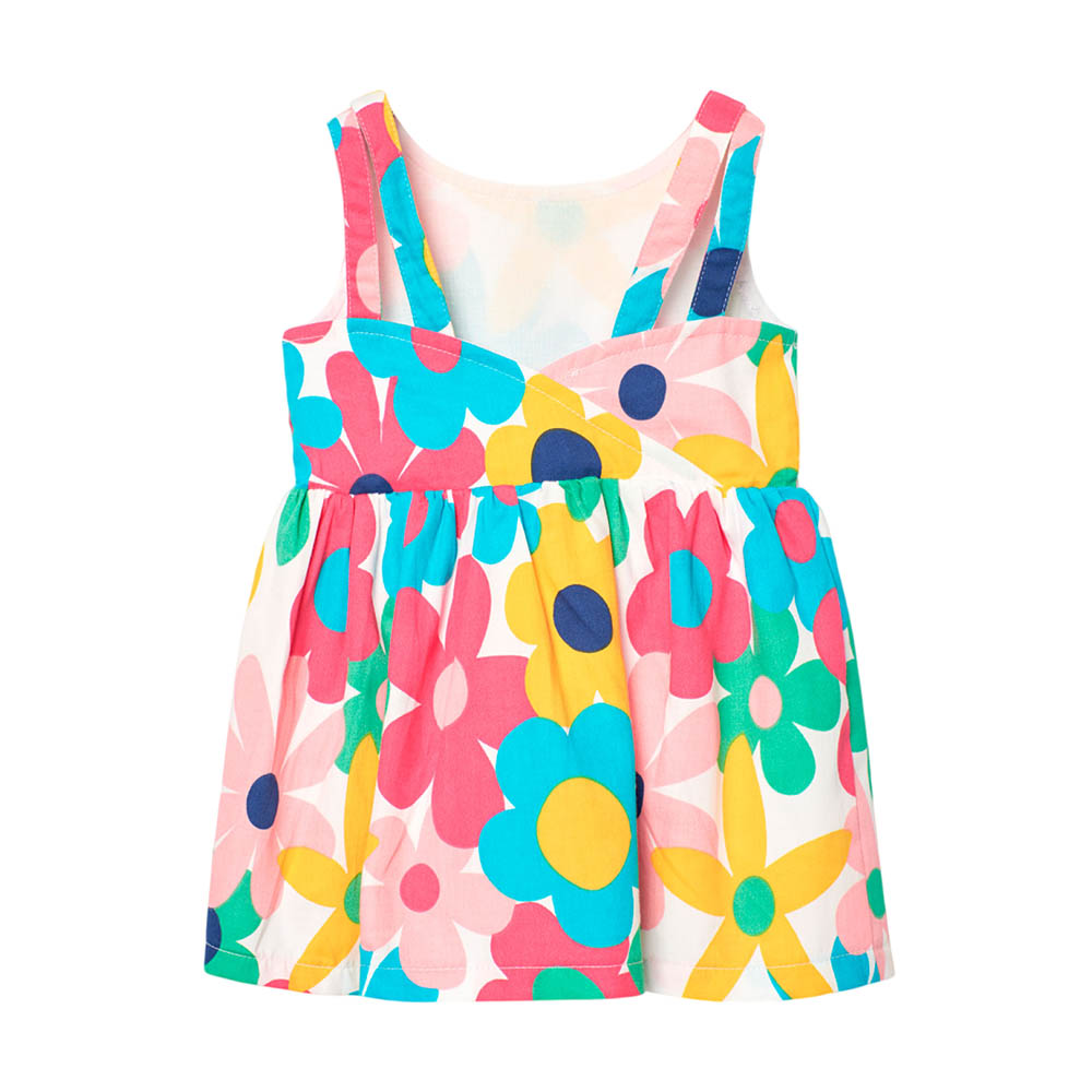 Boboli Girl's Floral Printed Satin Poplin Dress