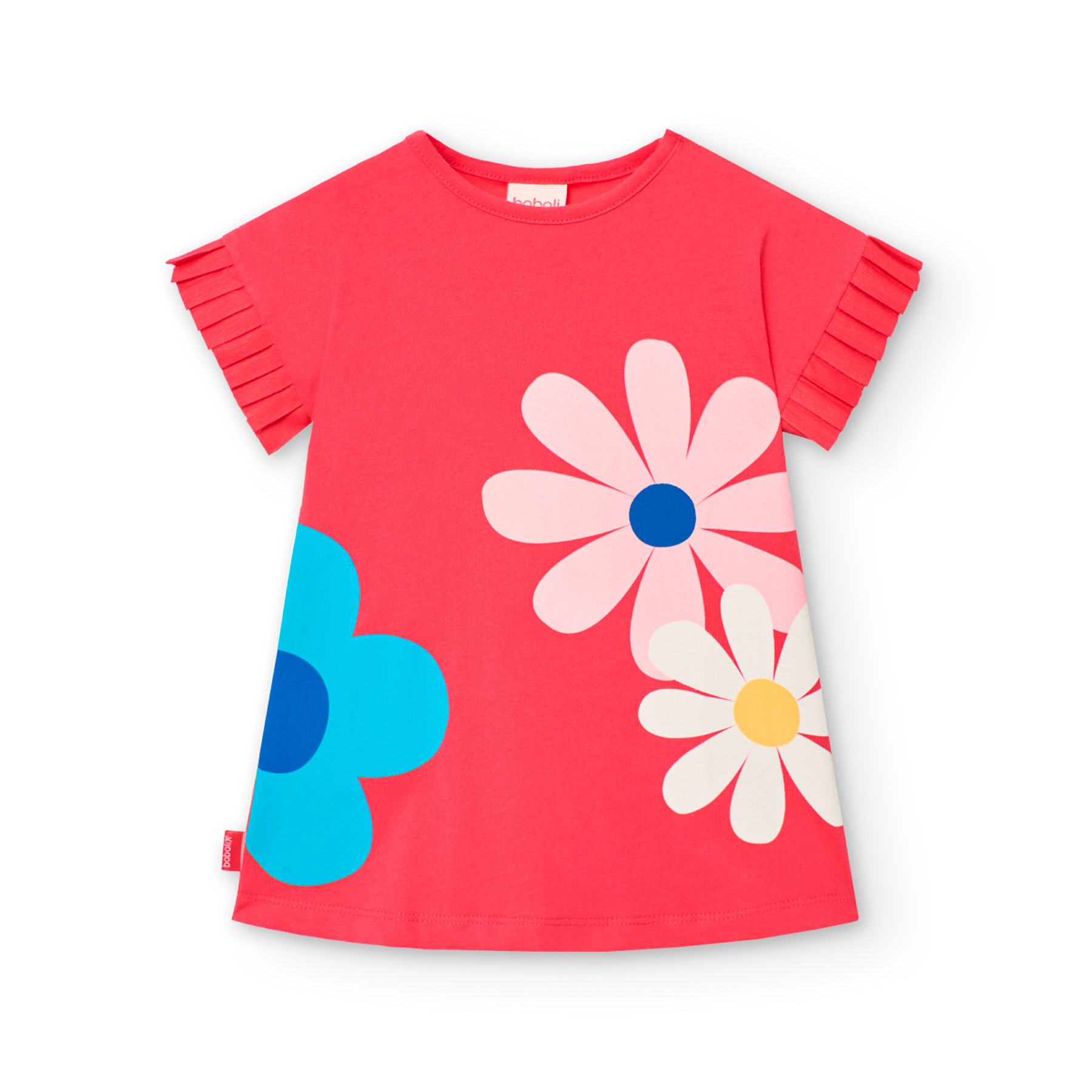 Boboli Girl's Floral Knitted Dress - Red