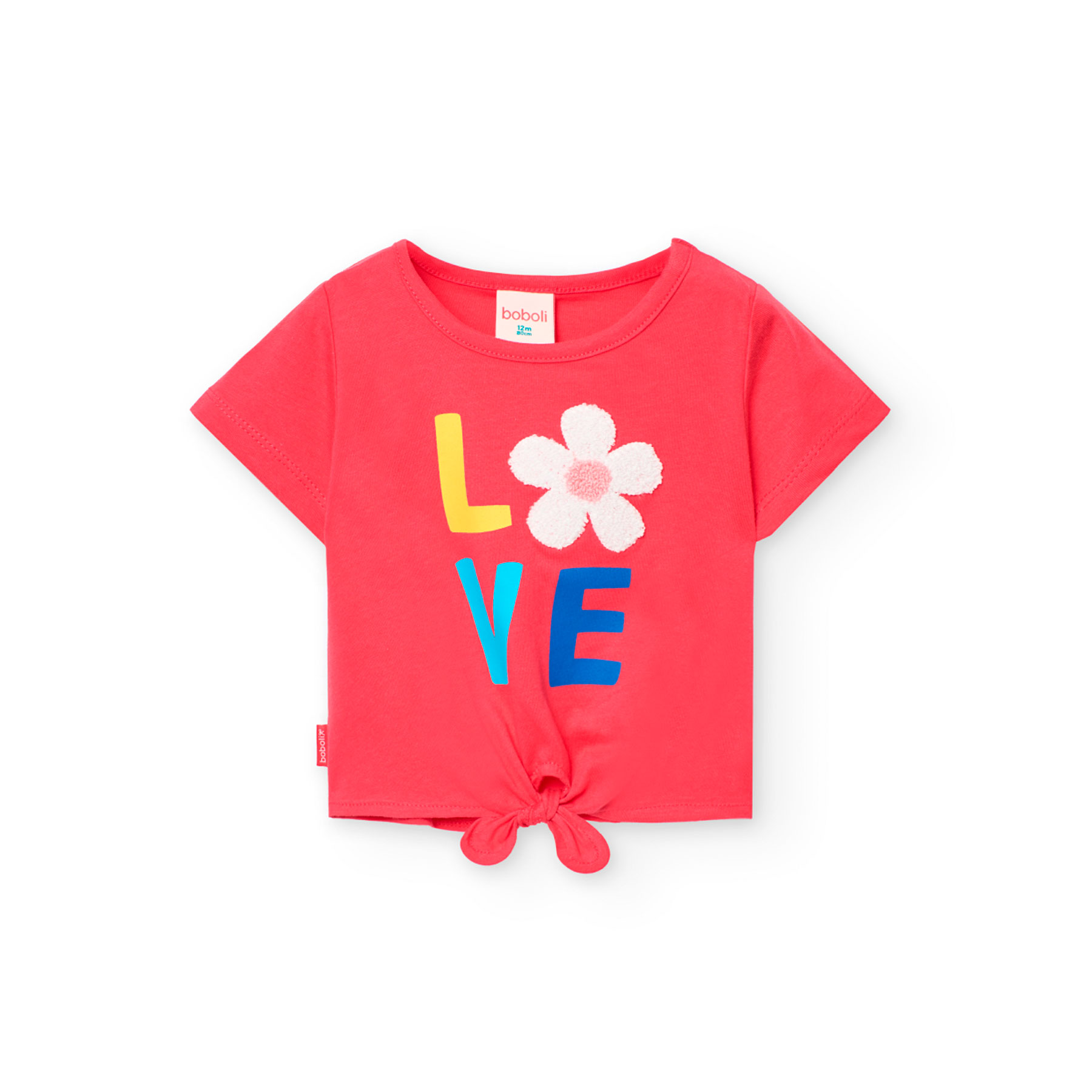 Boboli Girl's Printed Knitted Strawberry T-Shirt