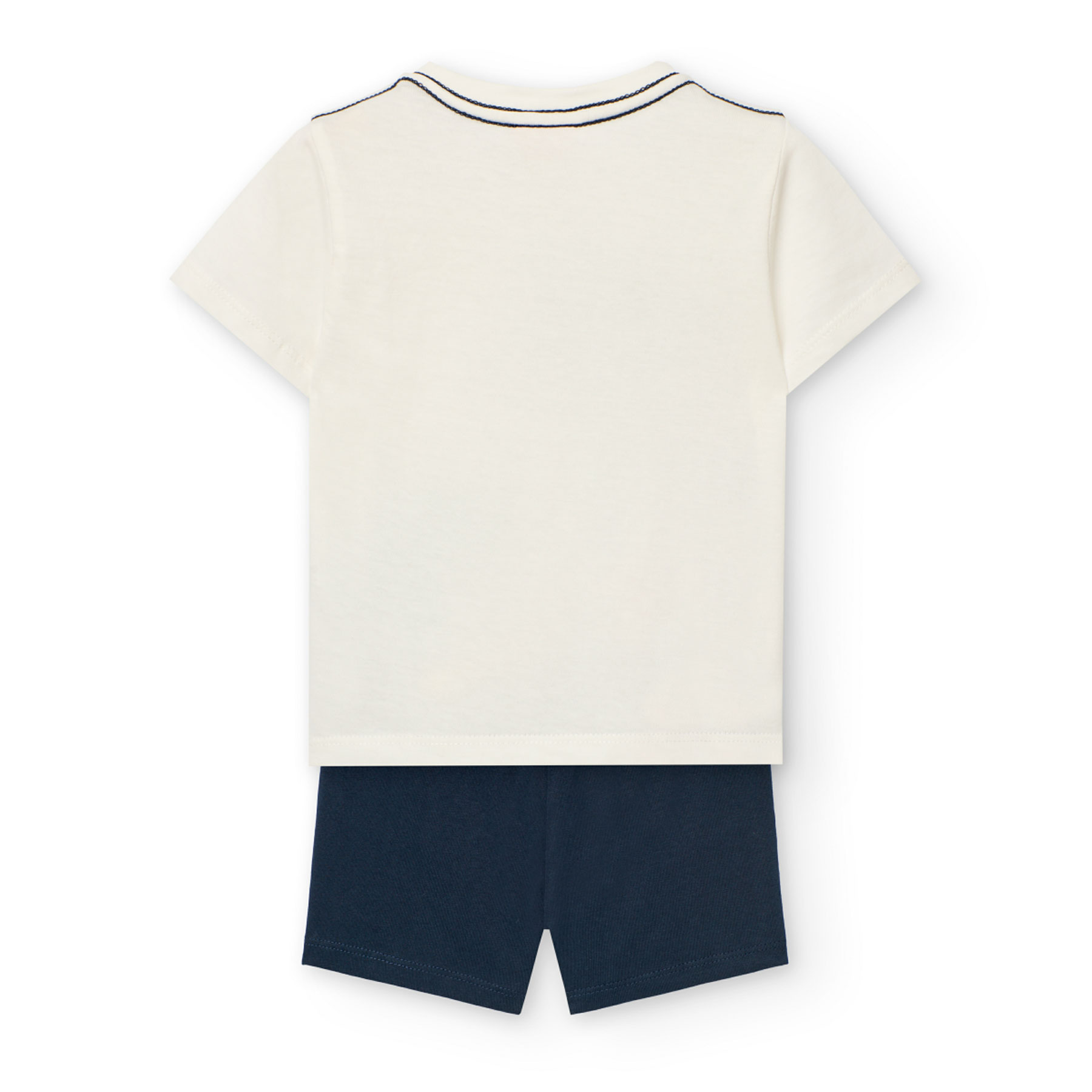 Boboli Boy's Printed Knitted T-Shirt & Shorts - White - 2 Pcs