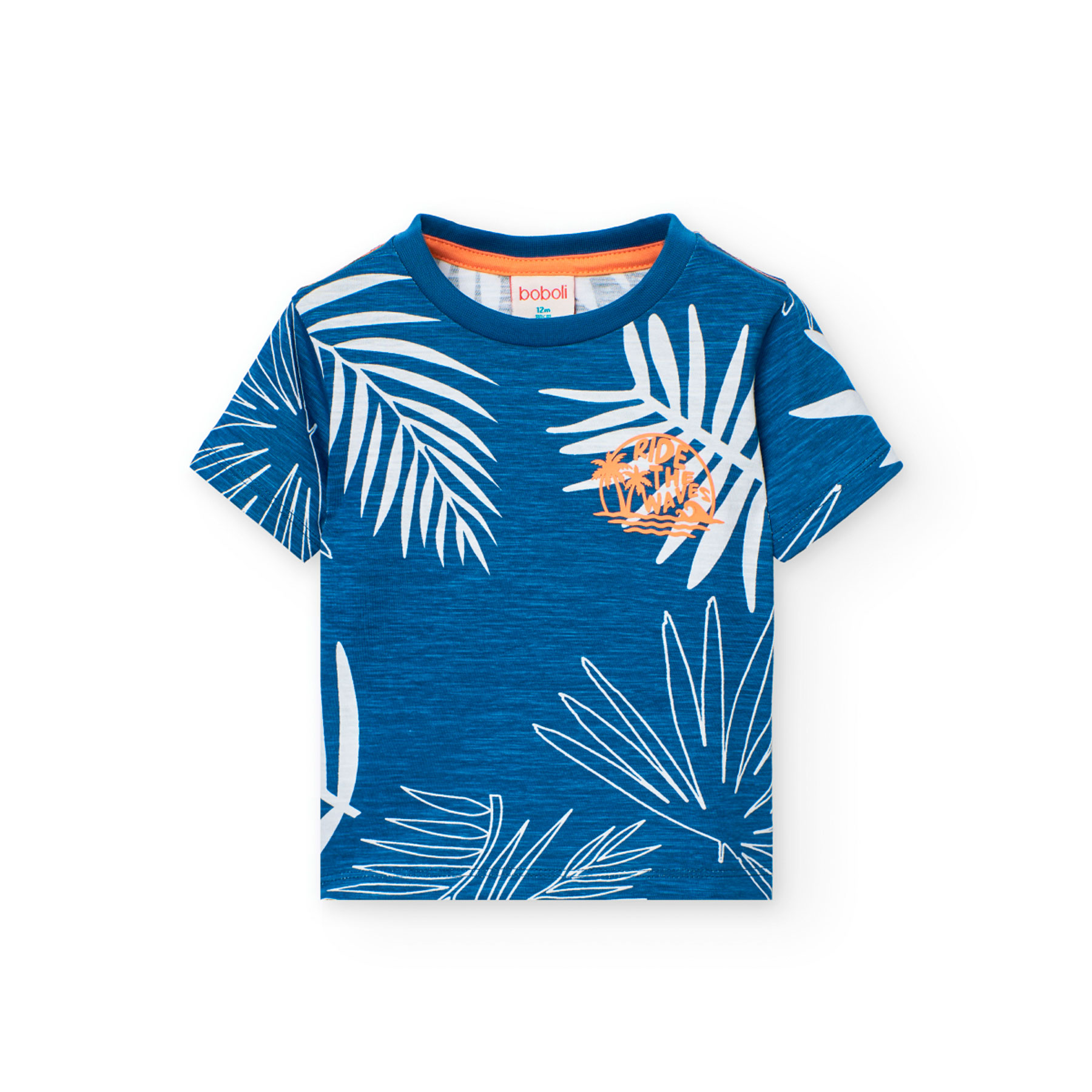 Boboli Boy's Printed Knitted Short Sleeve T-Shirt - Blue