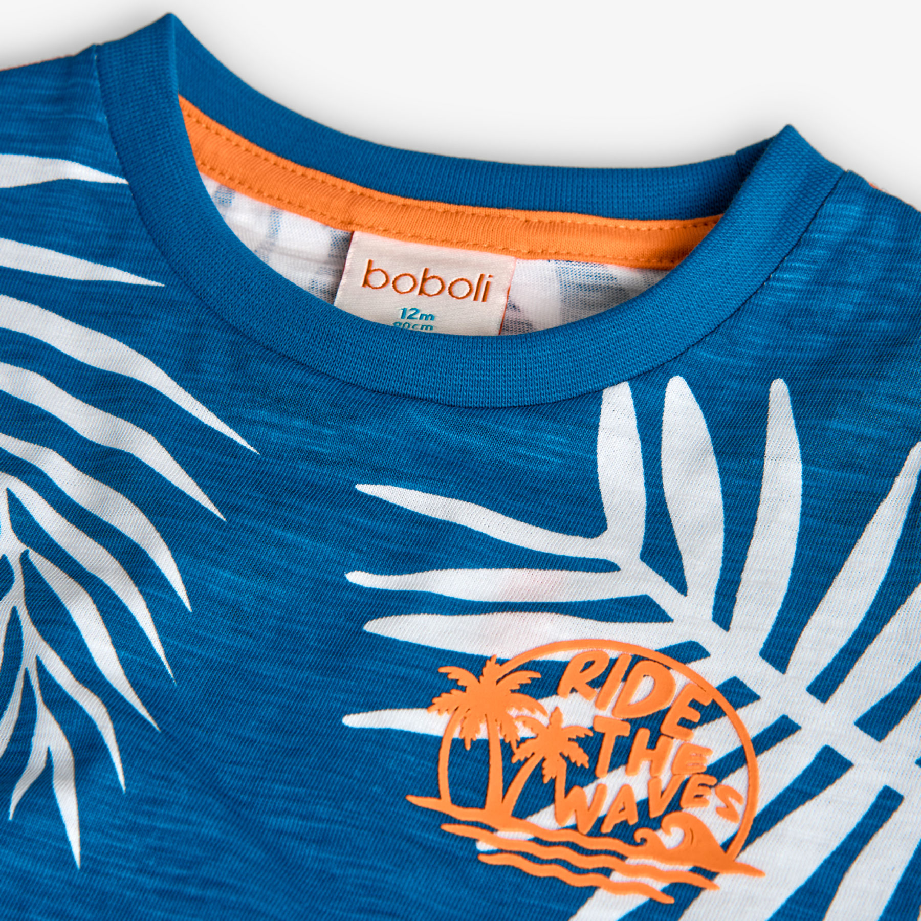 Boboli Boy's Printed Knitted Short Sleeve T-Shirt - Blue