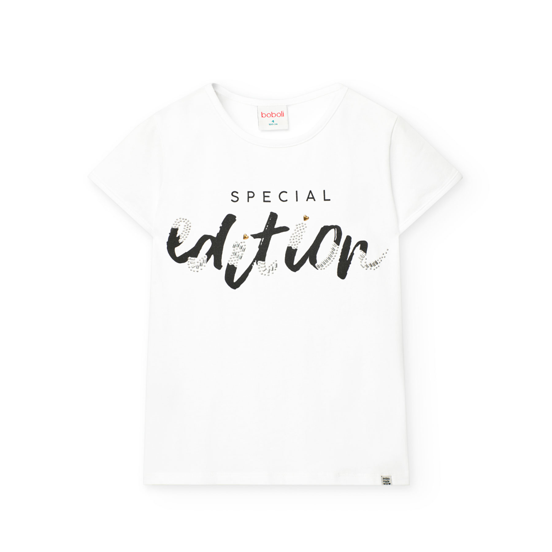 Boboli Girl's Elasticated Knitted T-Shirt - White