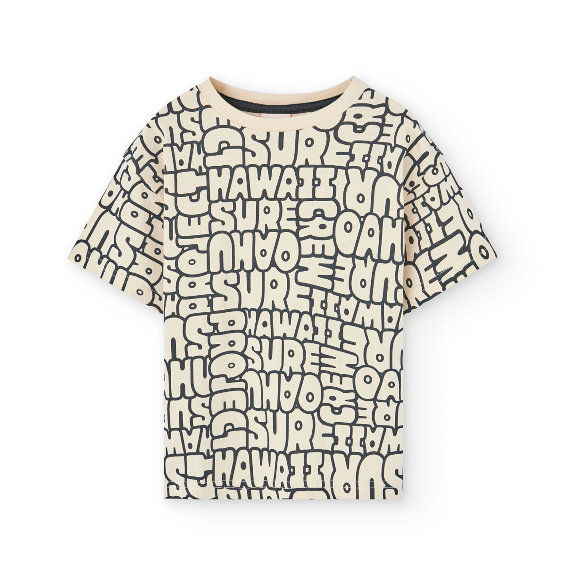 Boboli Boy's Printed Knitted Short Sleeve T-Shirt - Cream