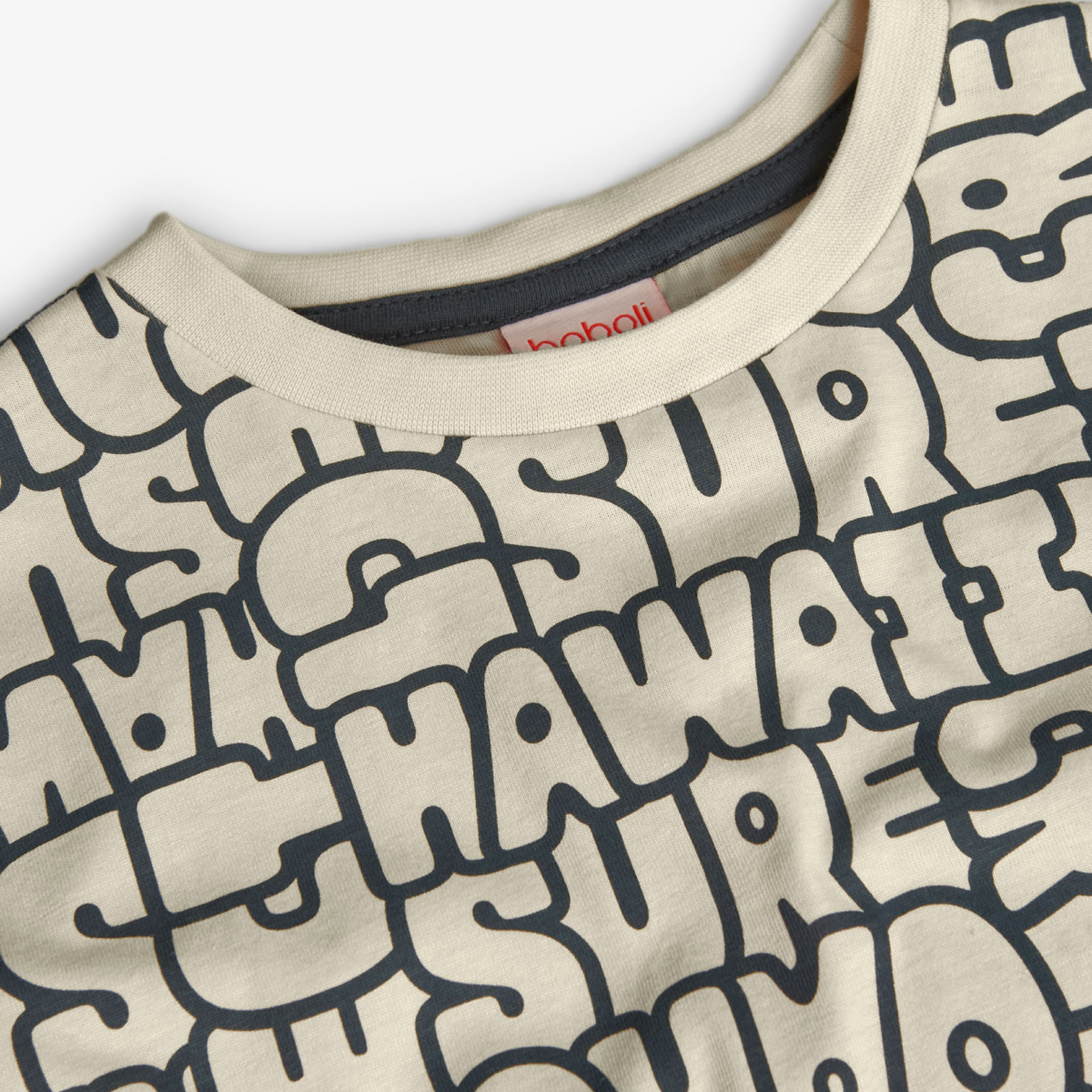 Boboli Boy's Printed Knitted Short Sleeve T-Shirt - Cream
