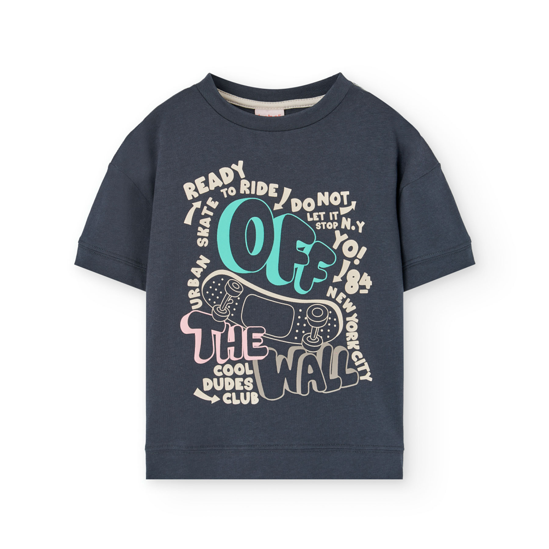 Boboli Boy's Printed Knitted T-Shirt - Grey